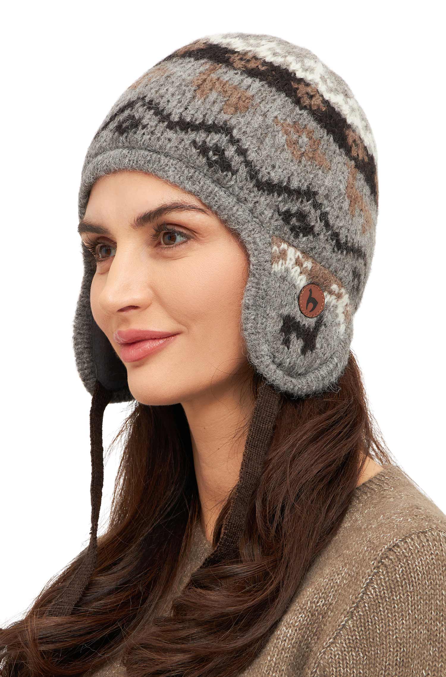 Alpaka Inkamütze NATURA-anthrazit