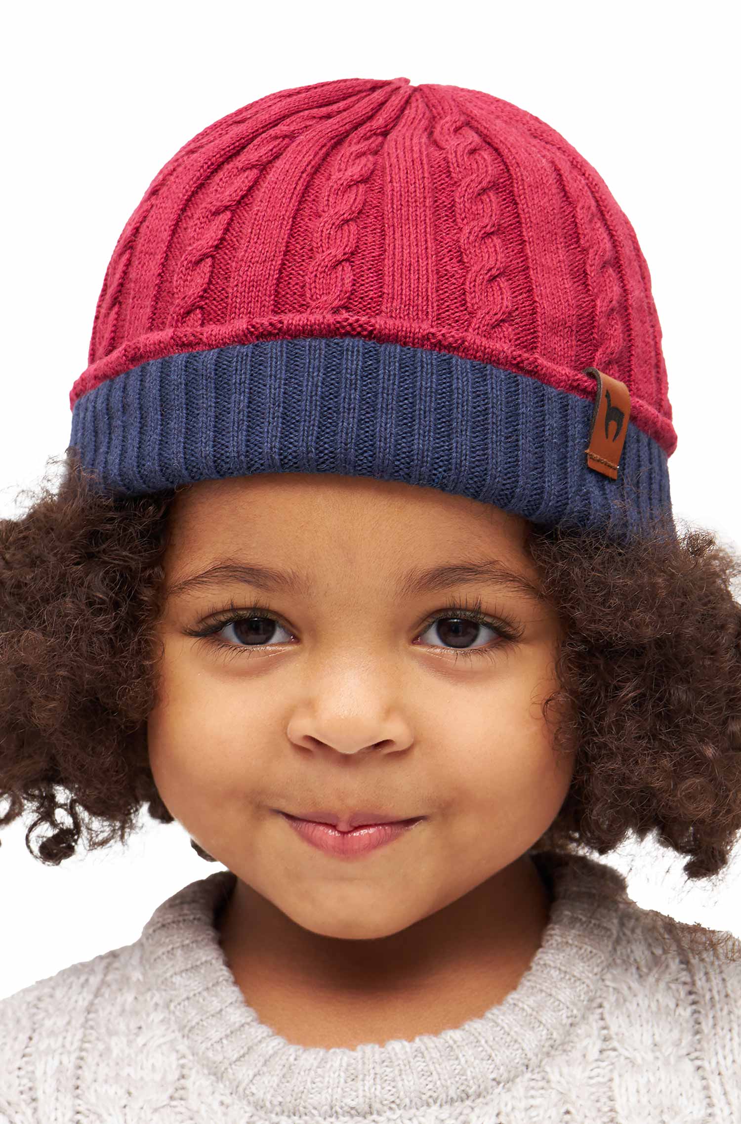 Alpaka Wendemütze ELISUAVE-rot/blau