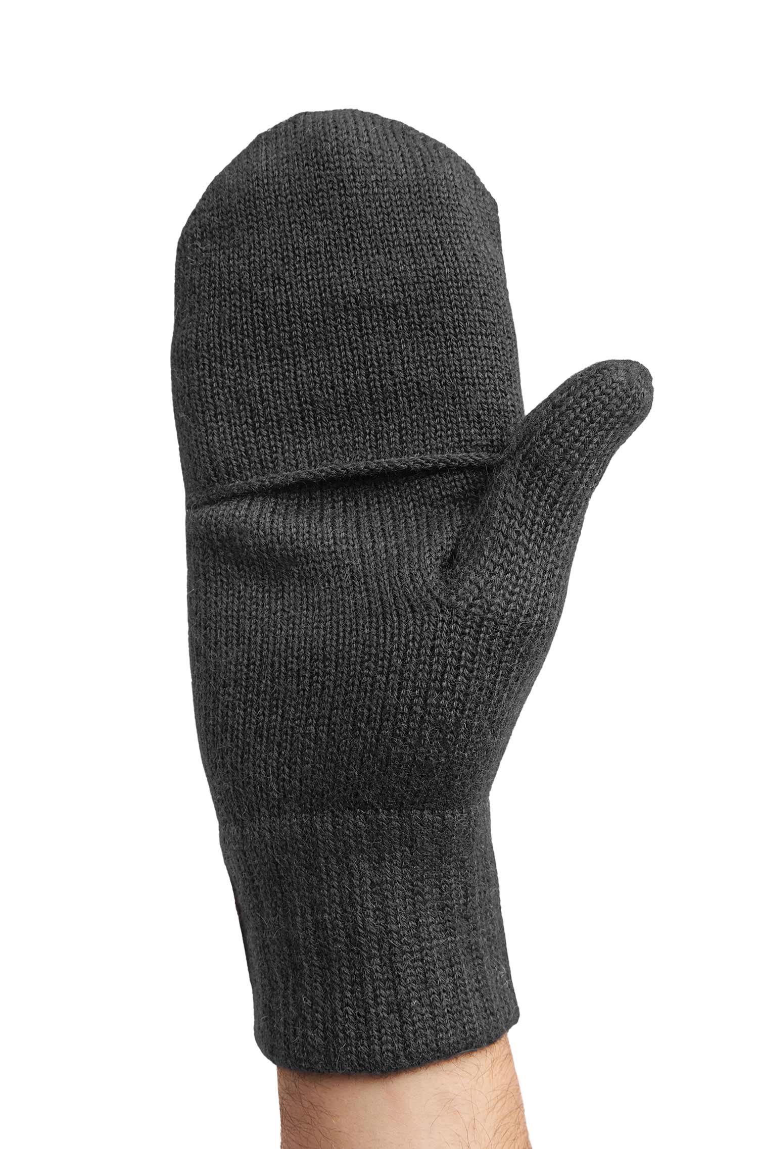 Alpaka Känguru Handschuhe UNI-schwarz