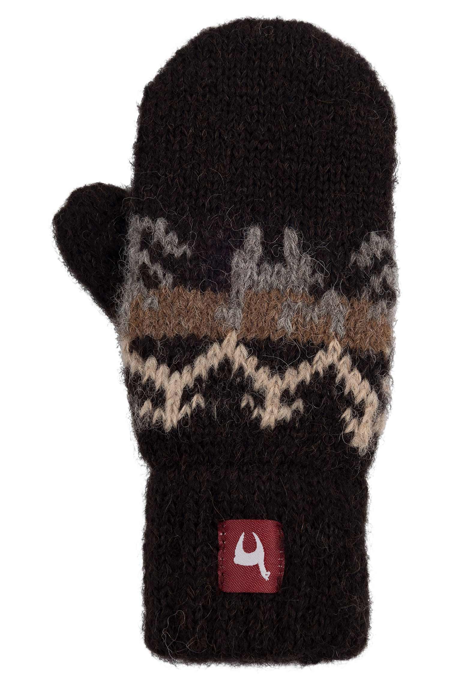 Alpaka Fäustlinge NATURA | 4-6 Jahre-dunkelbraun