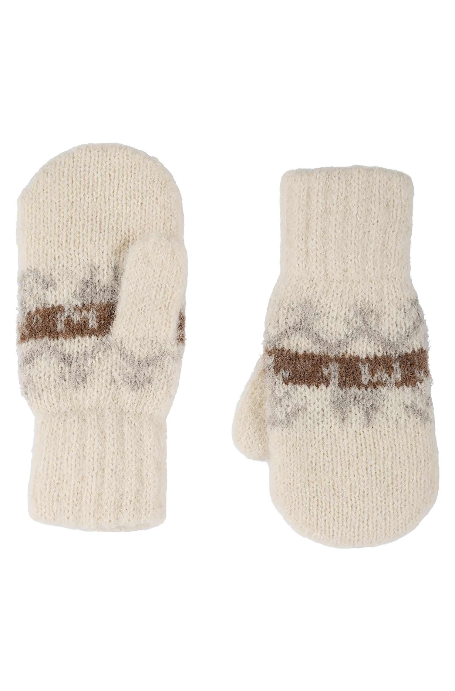 Alpaka Fäustlinge NATURA | 4-6 Jahre-weiss