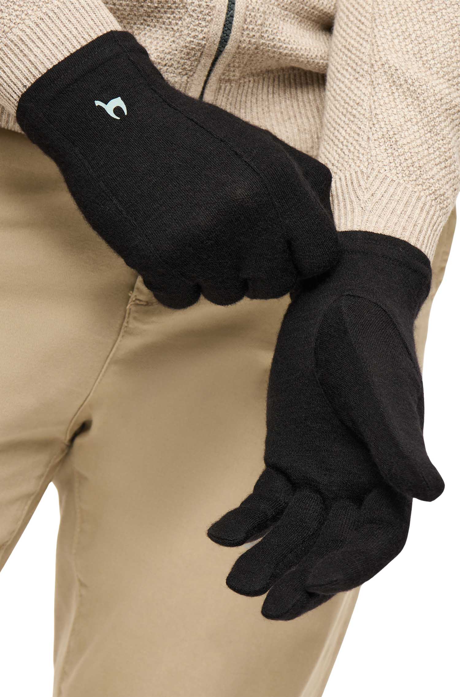 Alpaka Fingerhandschuh THERMO LAYER-schwarz