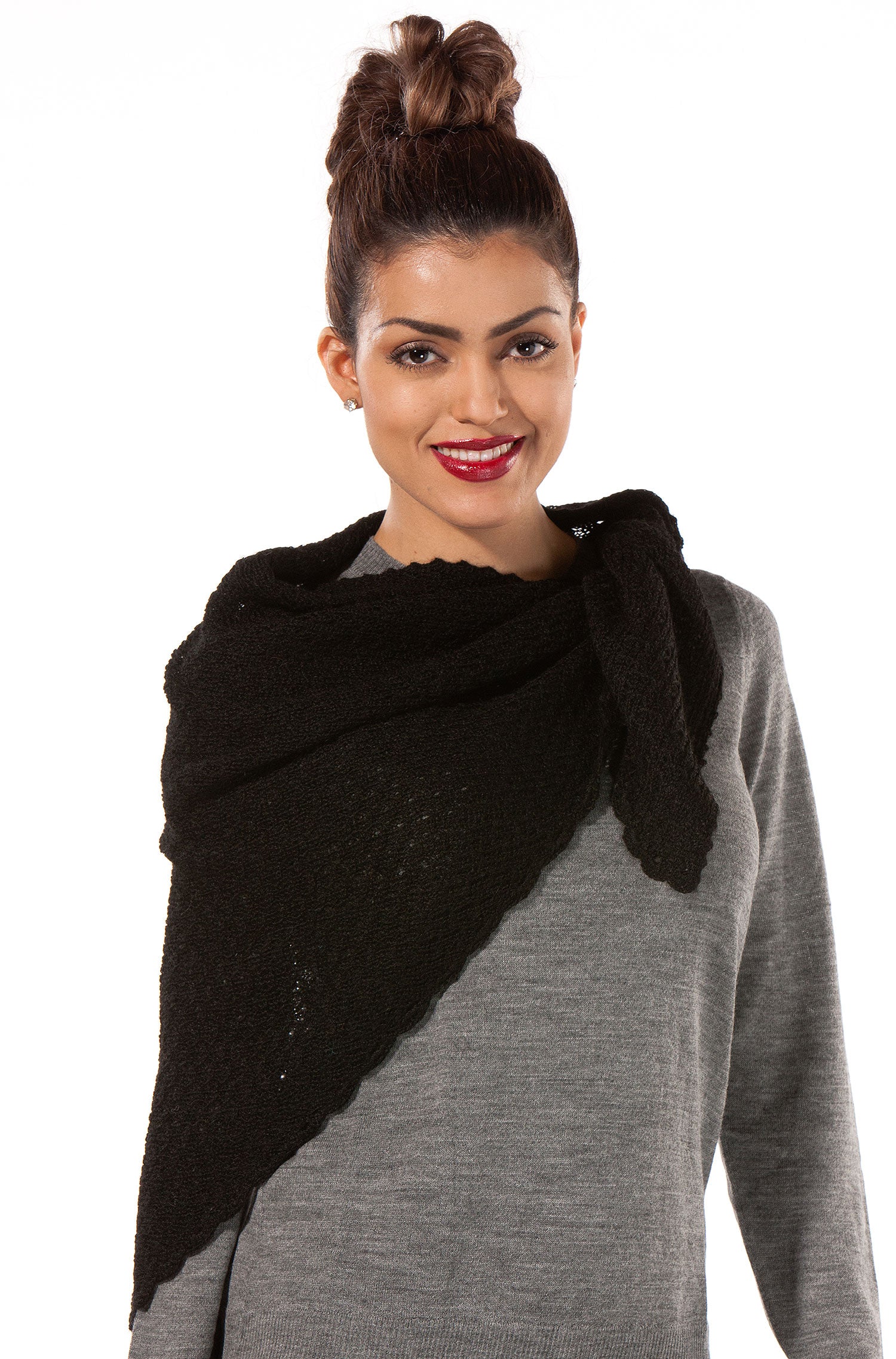 Alpaka Dreieckschal MARIPOSA-schwarz