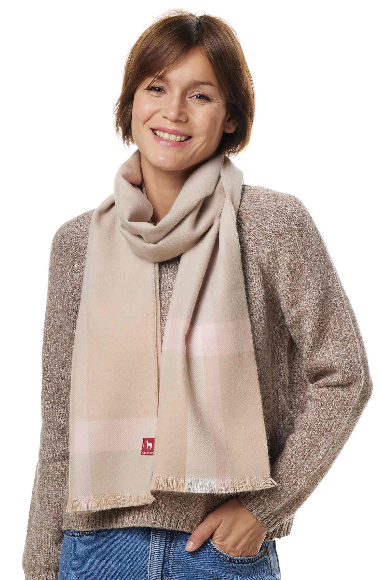 Alpaka Webschal GALANO-beige