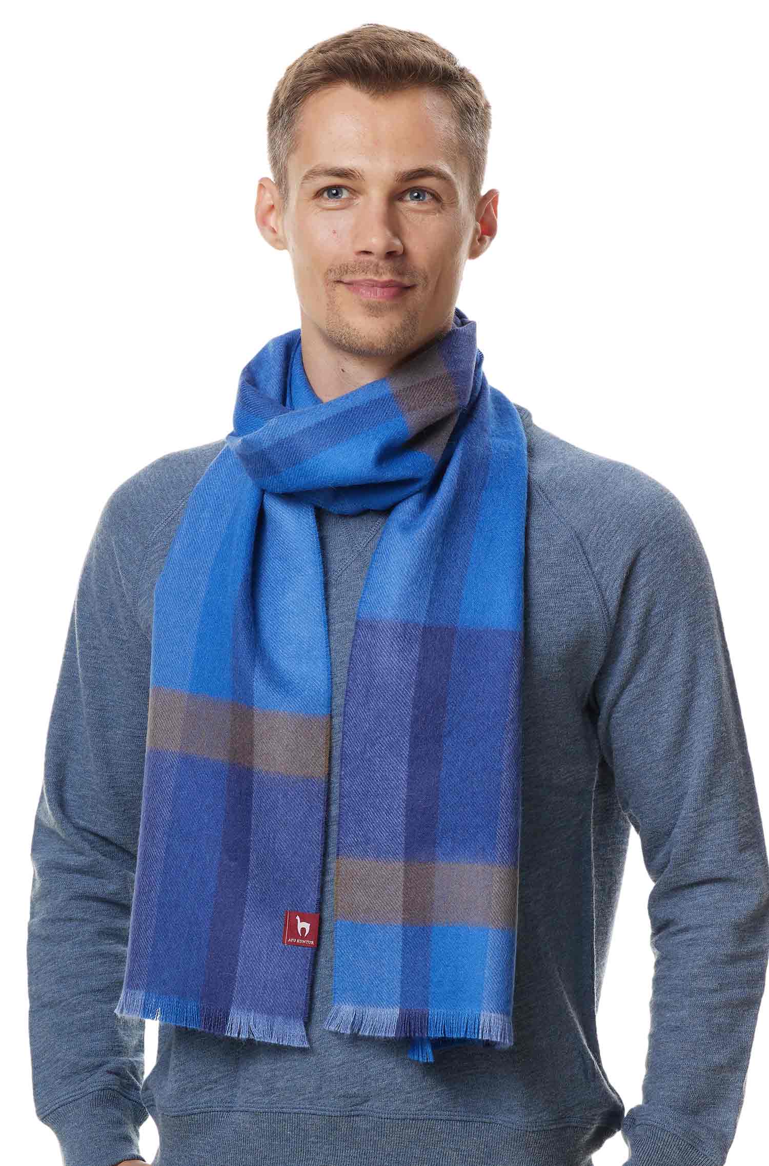 Alpaka Webschal GALANO-blau