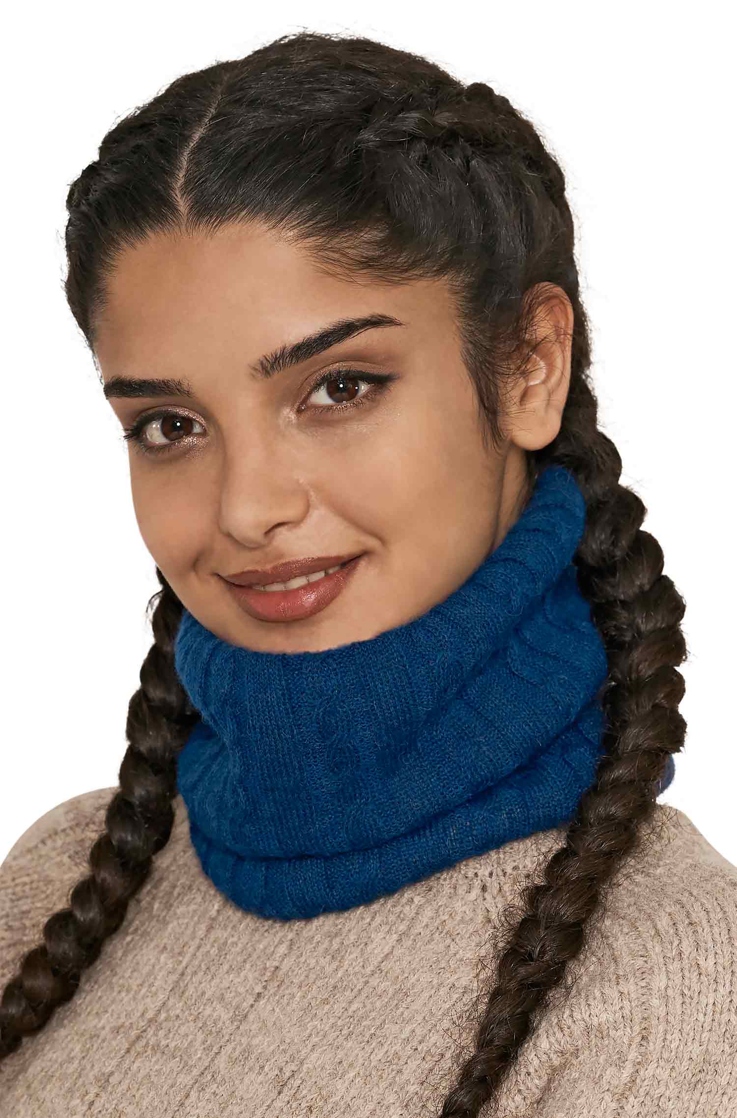 Alpaka Loopschal SUAVE-blau