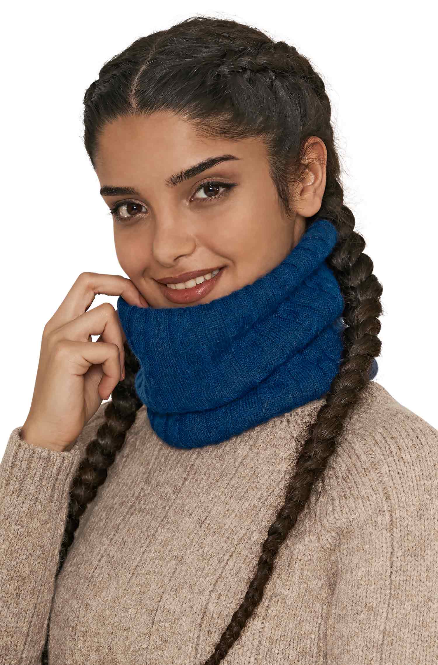 Alpaka Loopschal SUAVE-blau