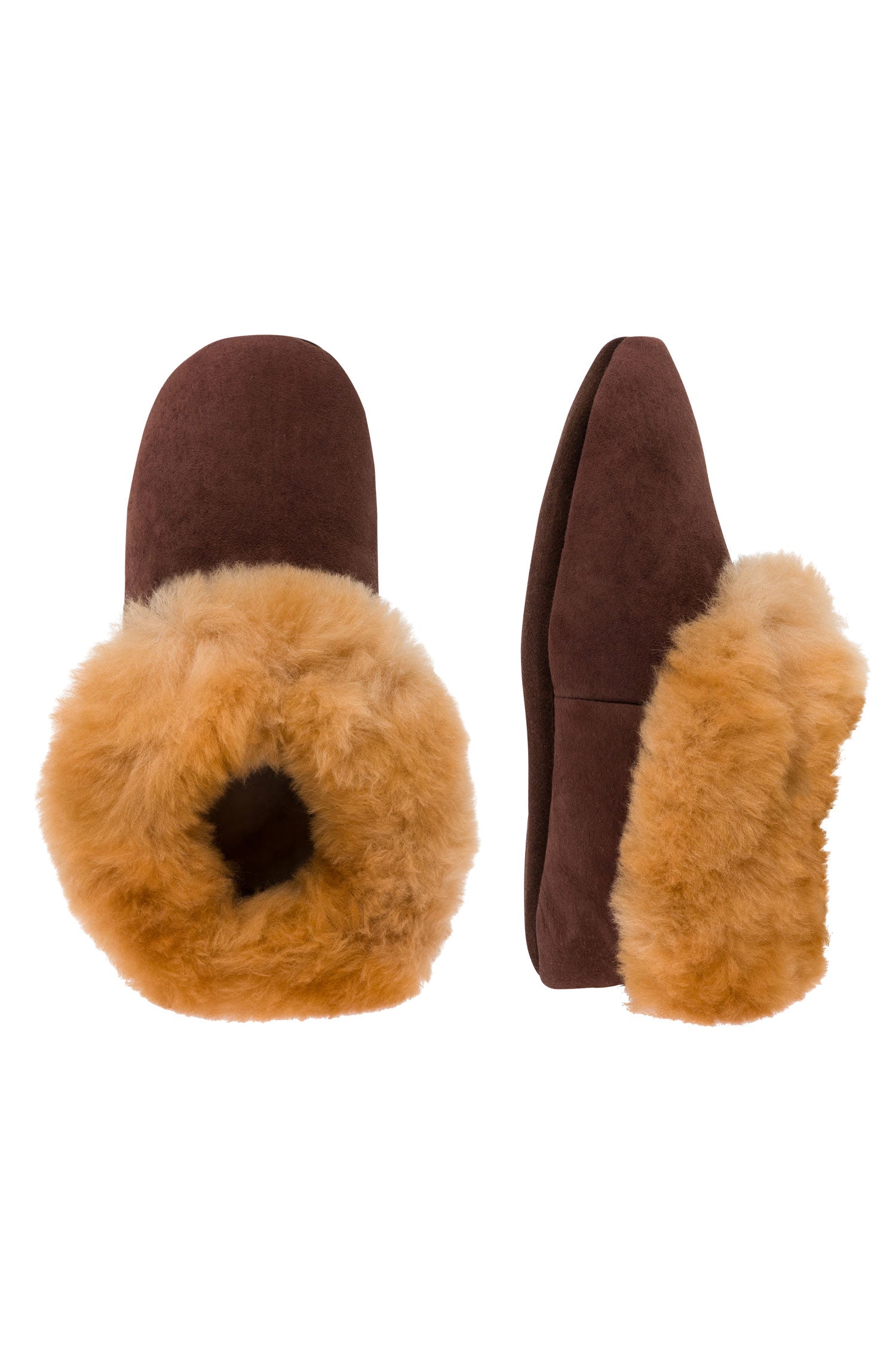 Alpaka Pantoffeln FELL-braun