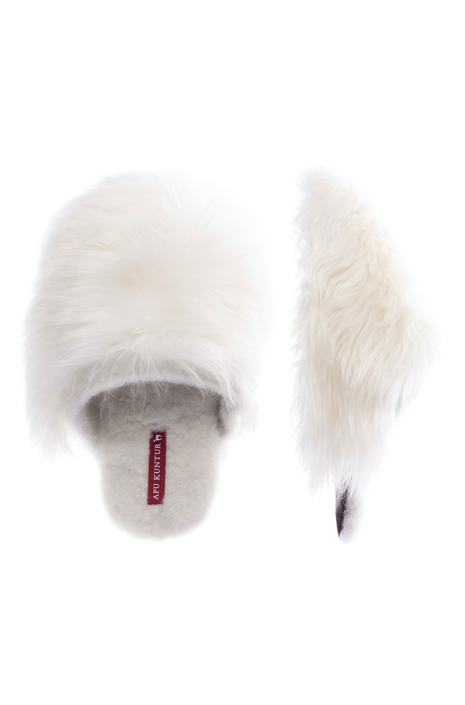 Alpaka Pantoffeln KUSCHEL-weiss