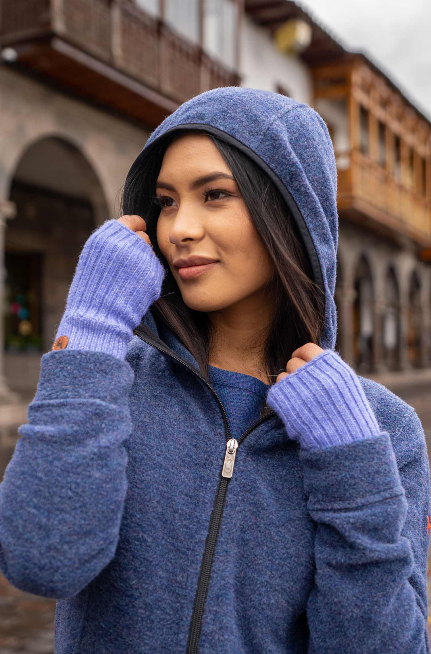 Alpaka Pulswärmer PACA-kornblume