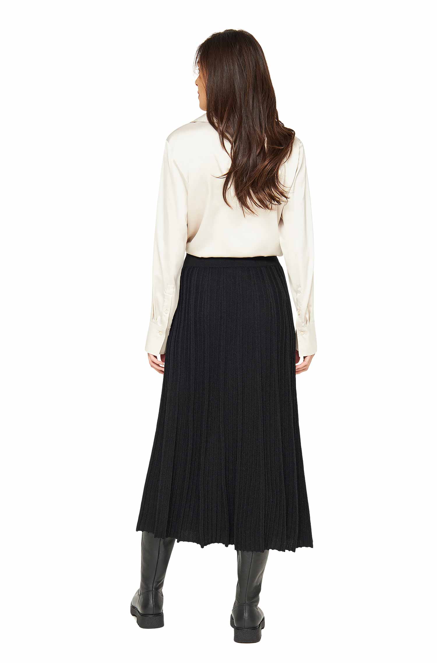 Alpaka Plissee Rock STELLA-schwarz