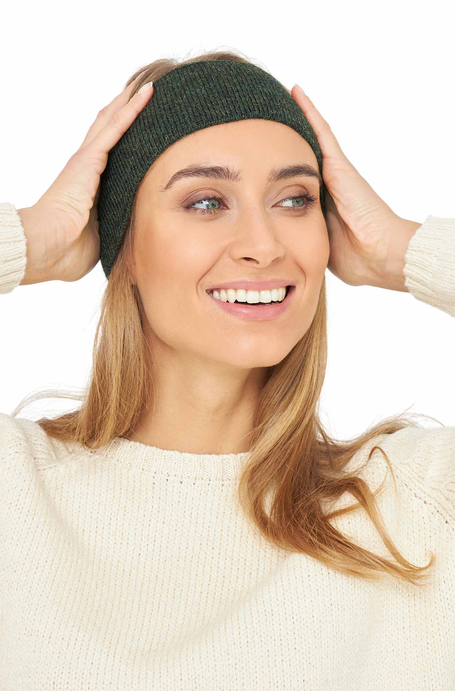 Alpaka Stirnband UNI-tannengrün