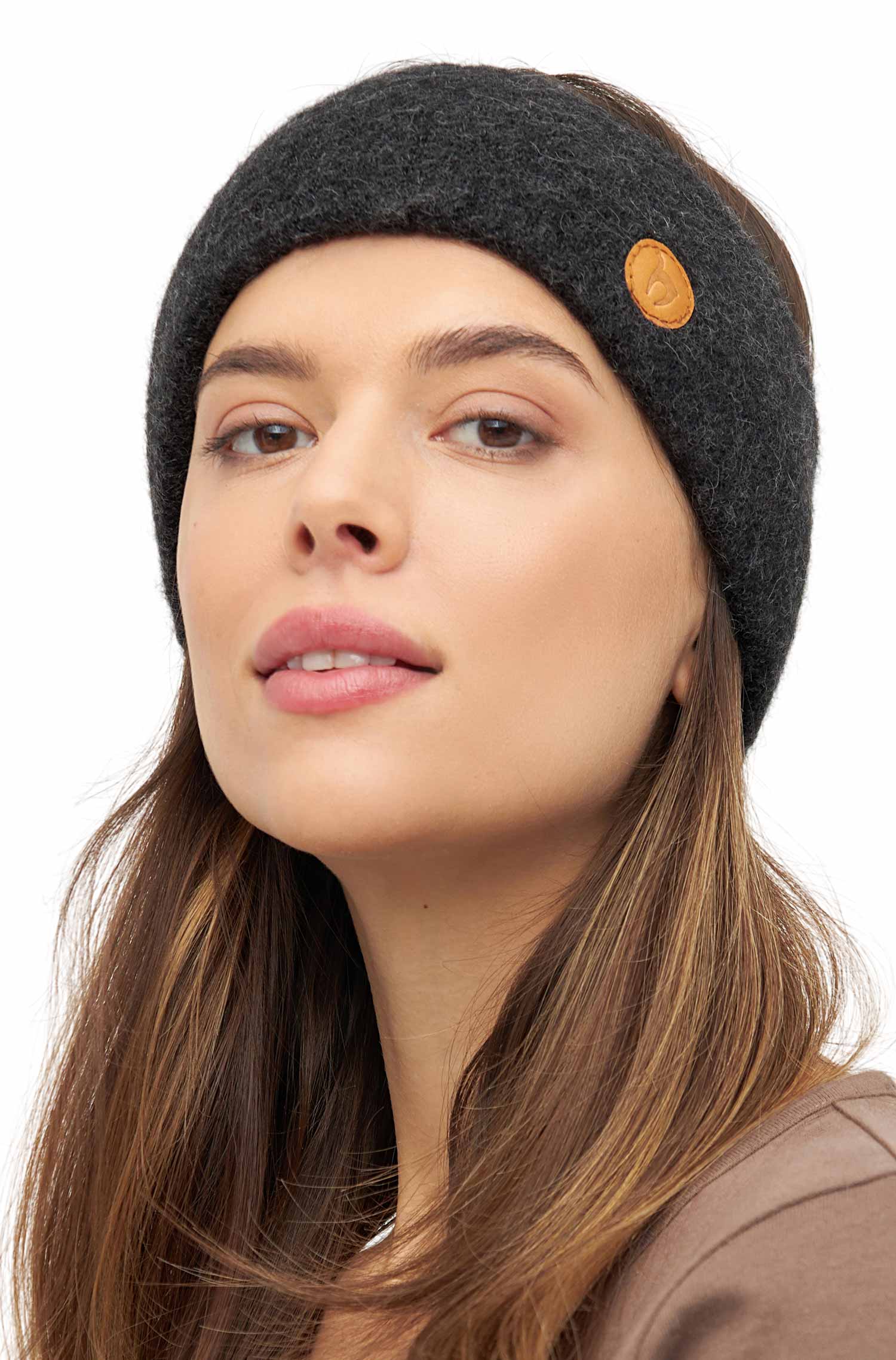 Alpaka Stirnband STRETCH-anthrazit