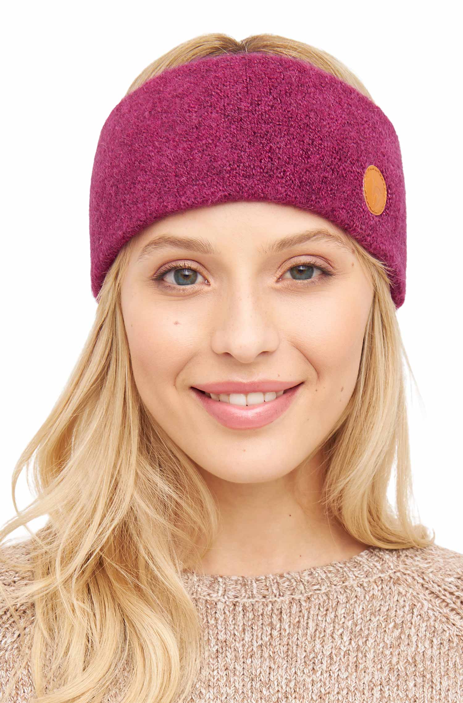 Alpaka Stirnband STRETCH-himbeere