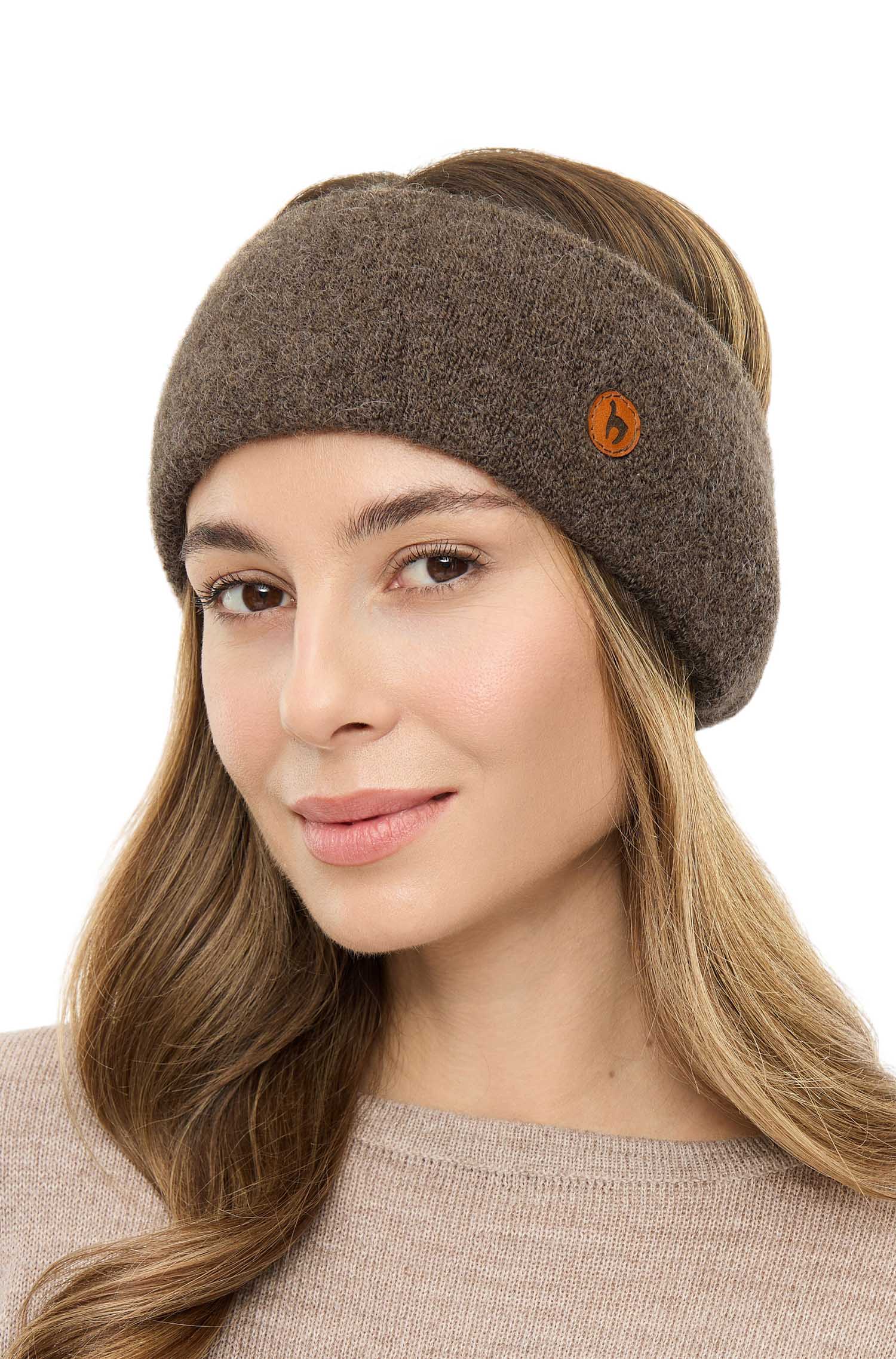 Alpaka Stirnband STRETCH-kakao