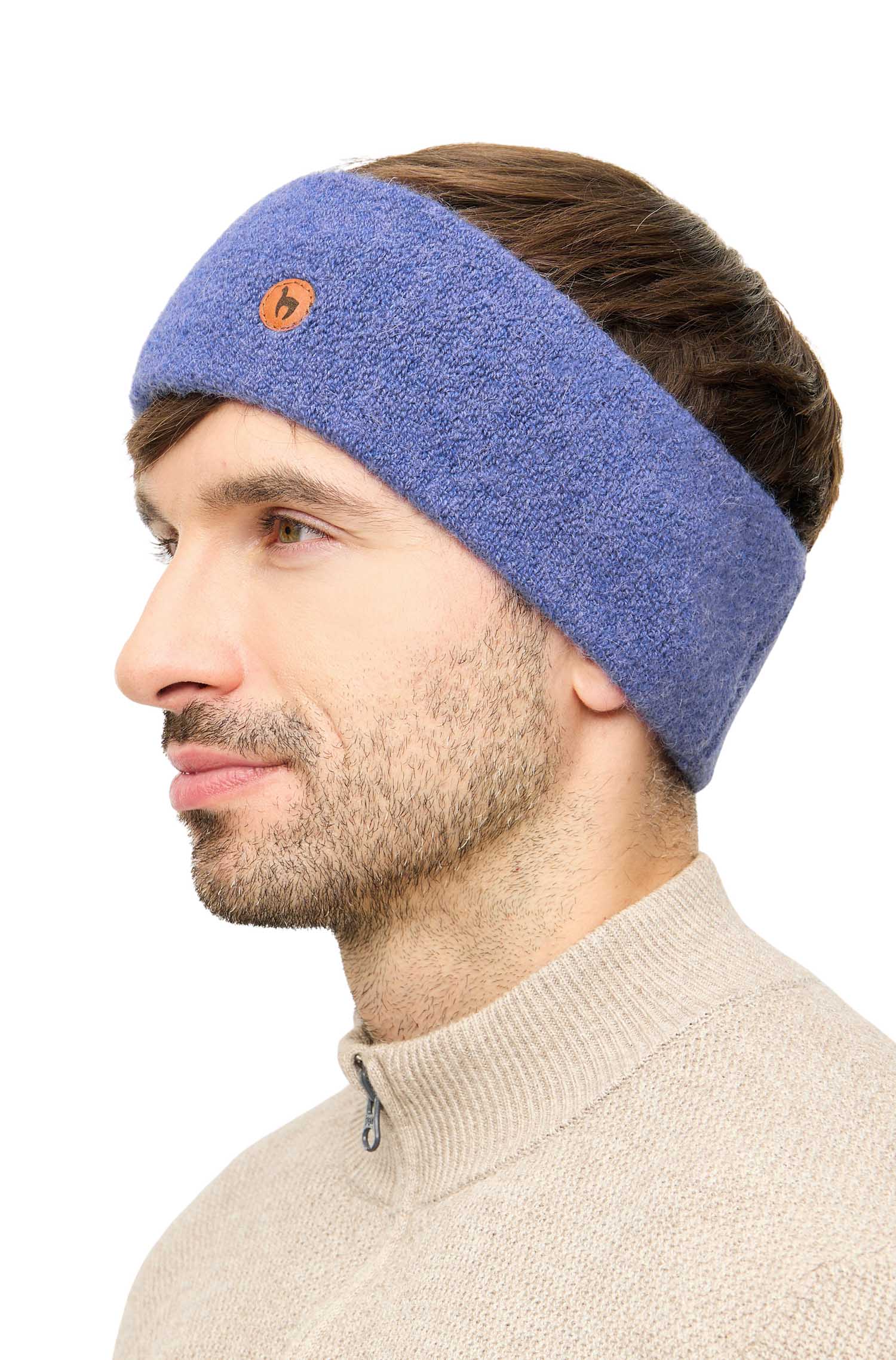 Alpaka Stirnband STRETCH-kornblume