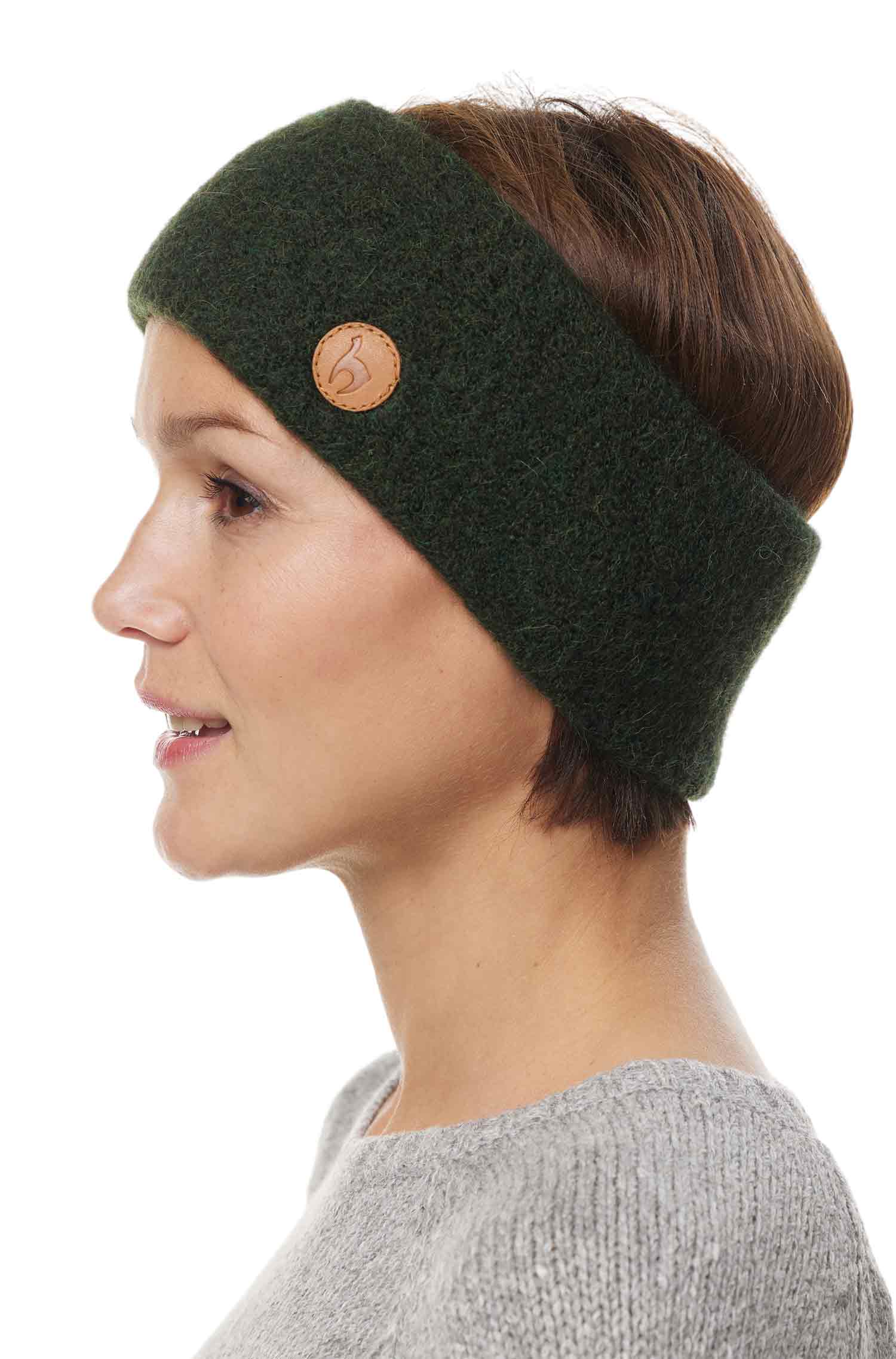 Alpaka Stirnband STRETCH-tannengrün