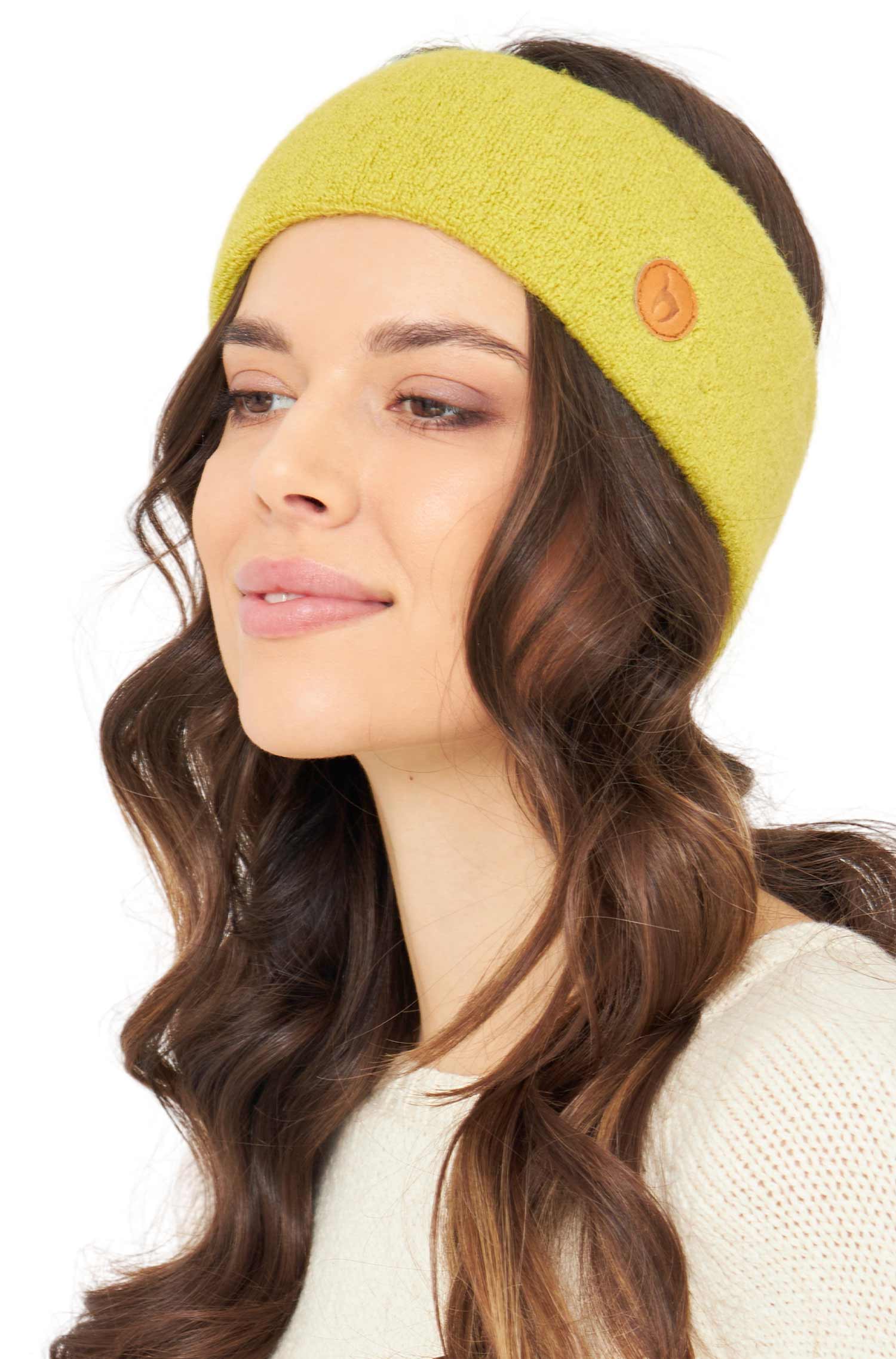Alpaka Stirnband STRETCH-zitrone