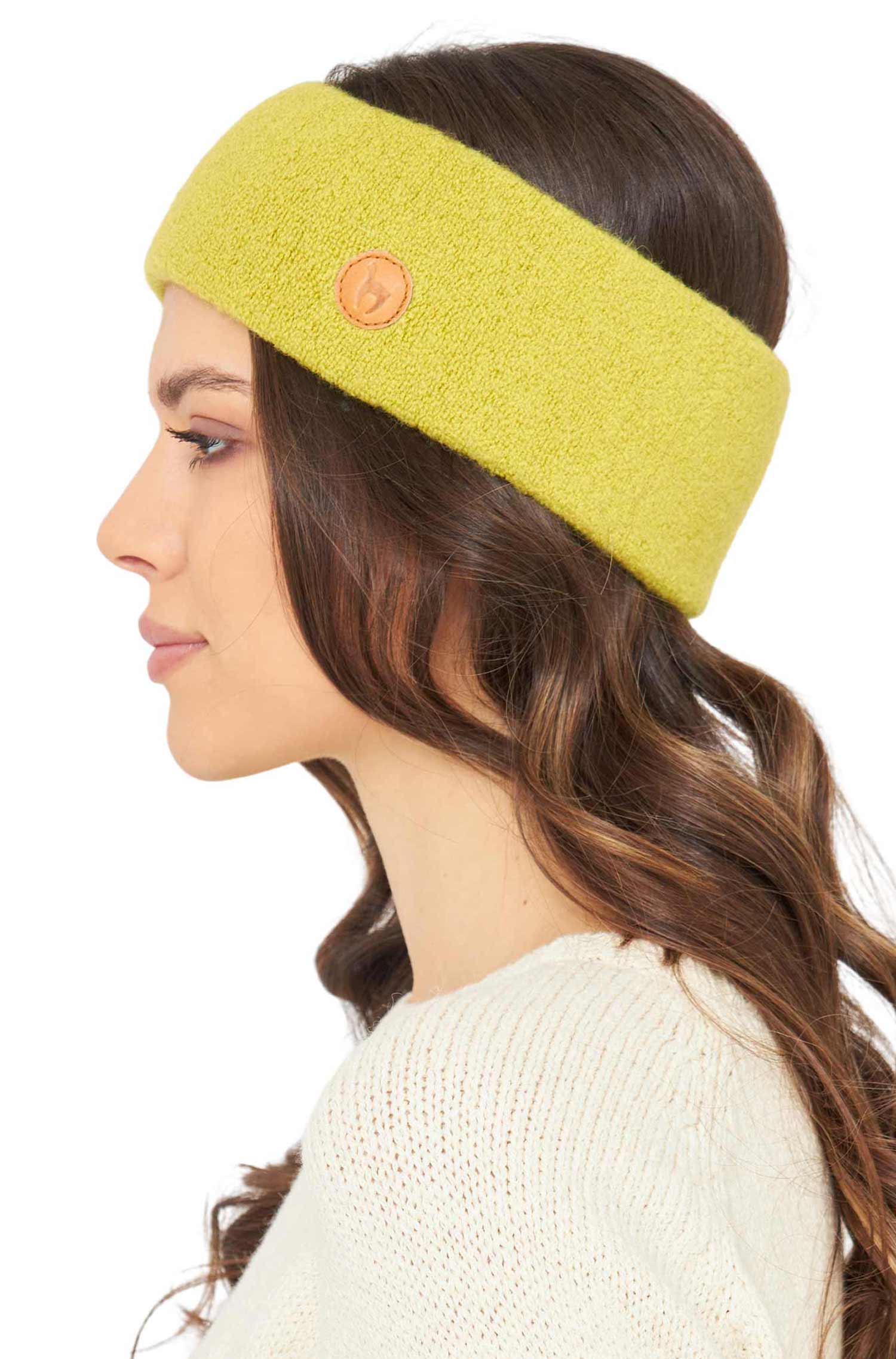 Alpaka Stirnband STRETCH-zitrone
