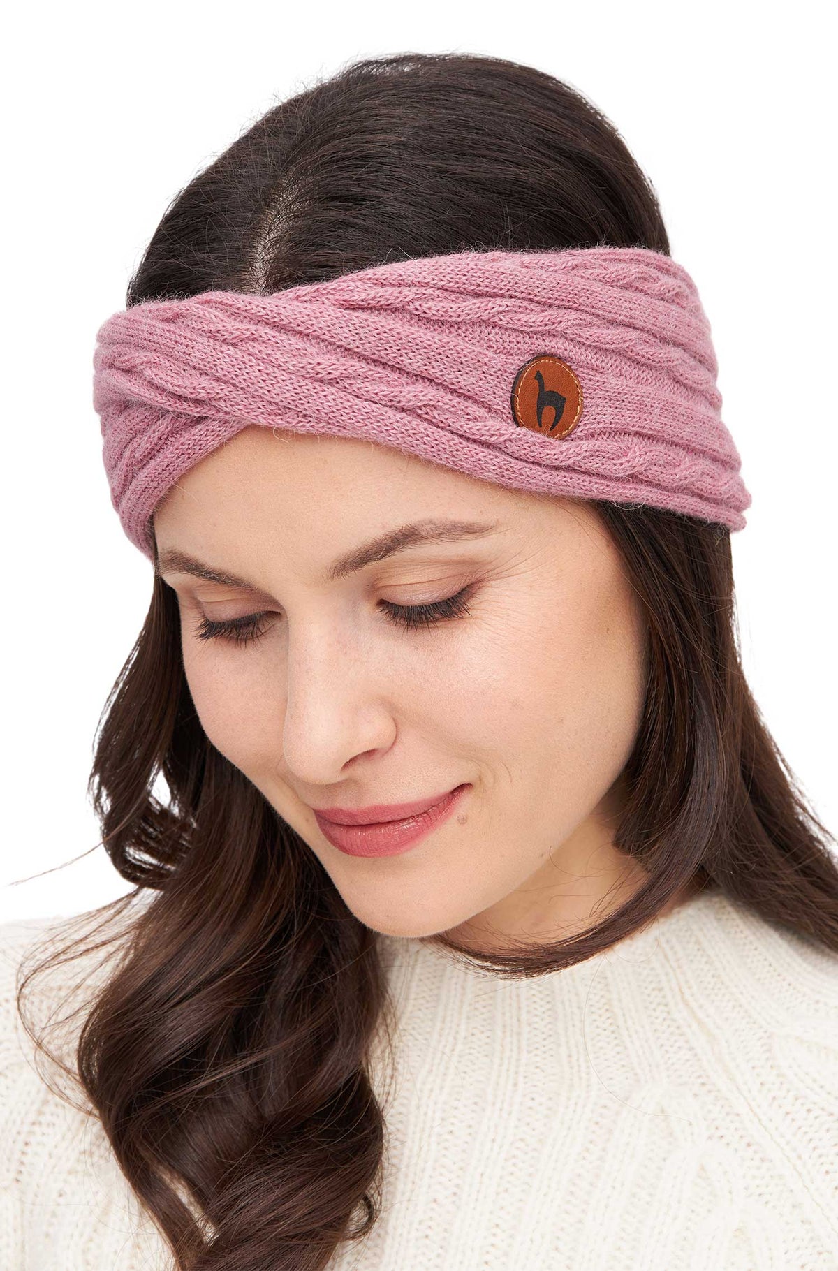 Alpaka Stirnband SUAVE Twist-rosa