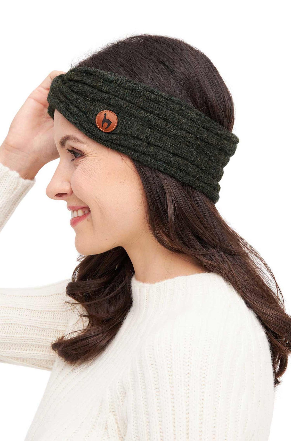 Alpaka Stirnband SUAVE Twist-tannengrün