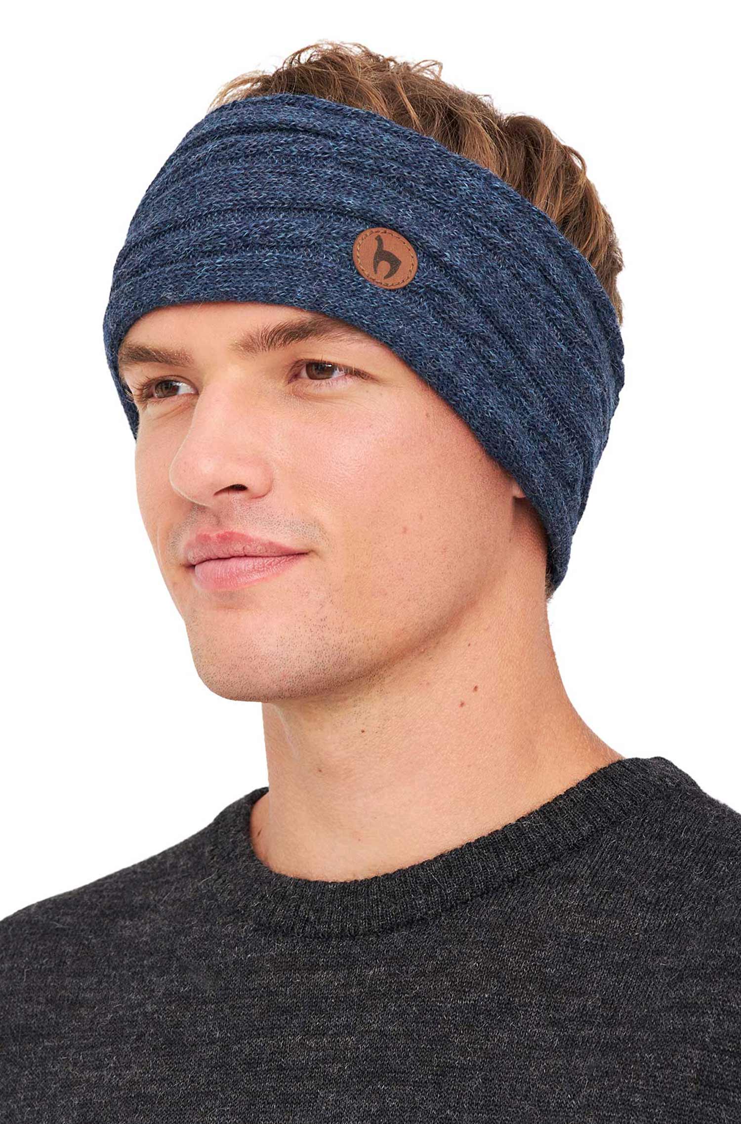 Alpaka Stirnband SUAVE-blau