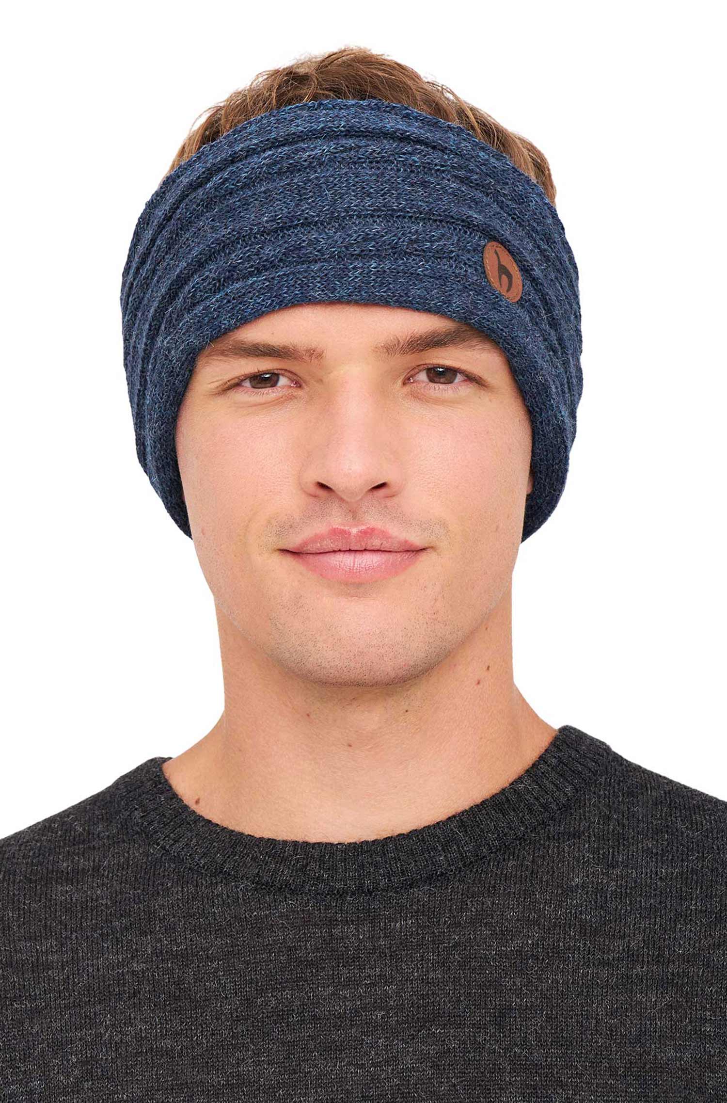 Alpaka Stirnband SUAVE-blau