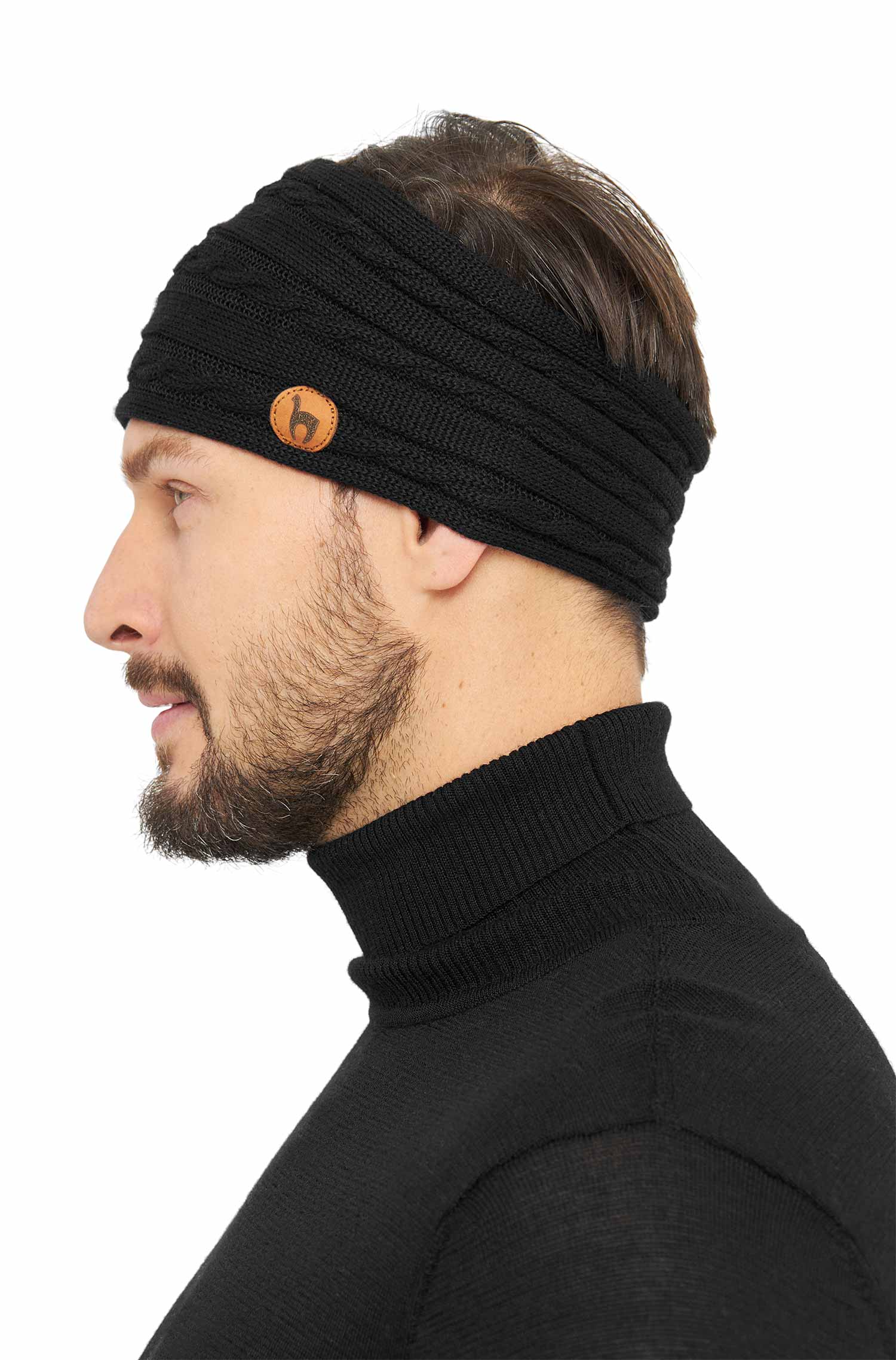 Alpaka Stirnband SUAVE-schwarz
