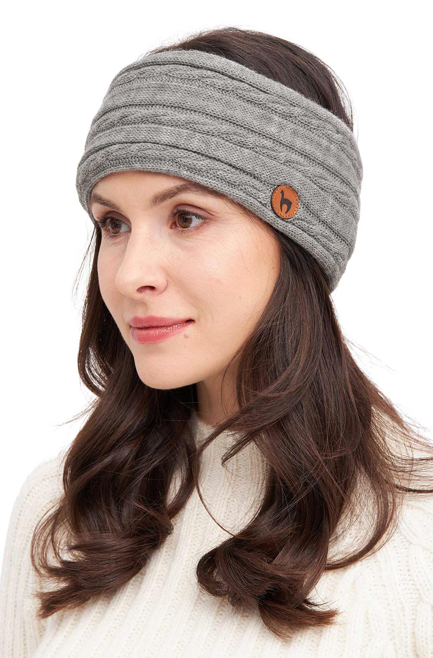 Alpaka Stirnband SUAVE-silber