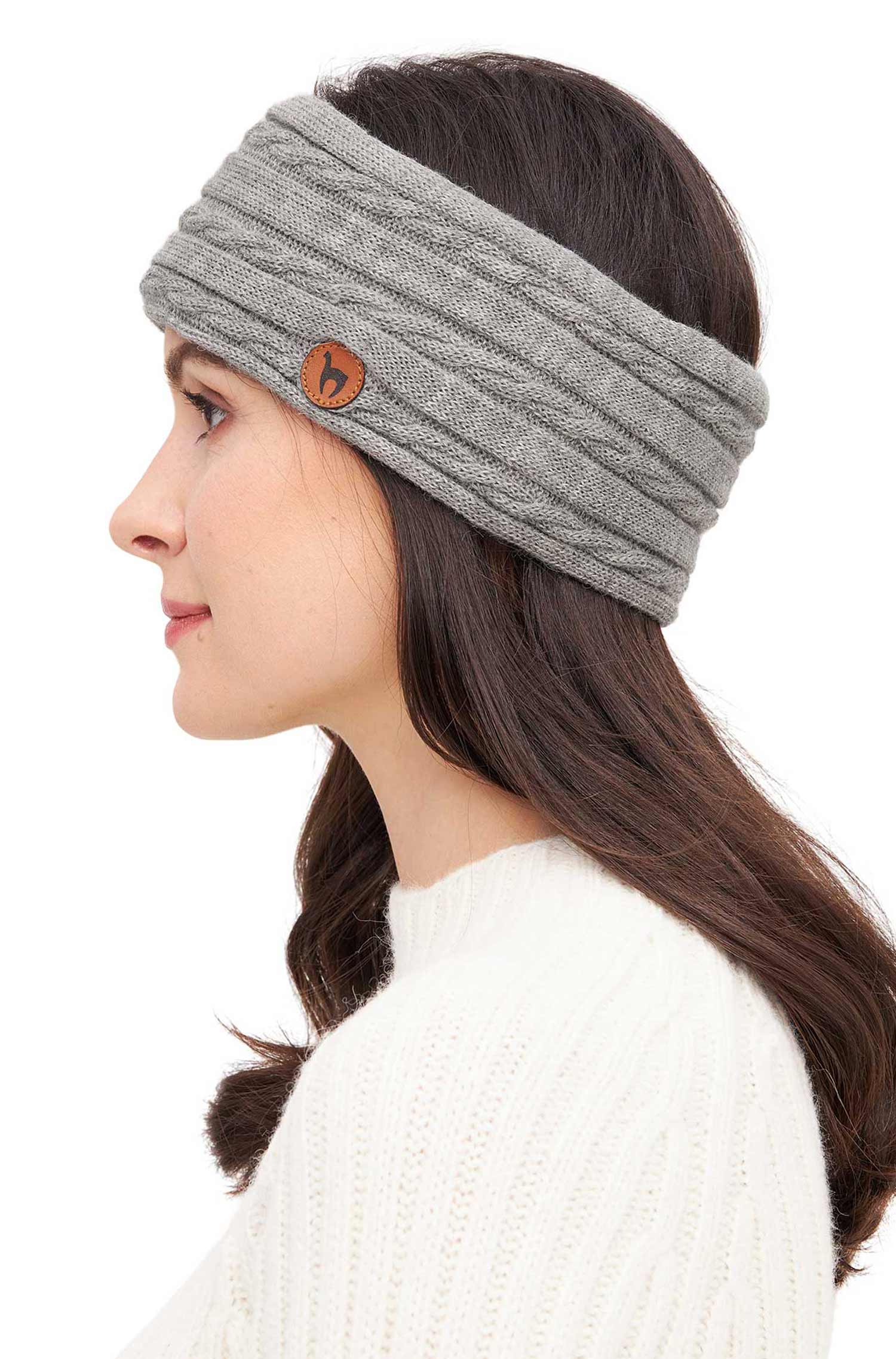 Alpaka Stirnband SUAVE-silber