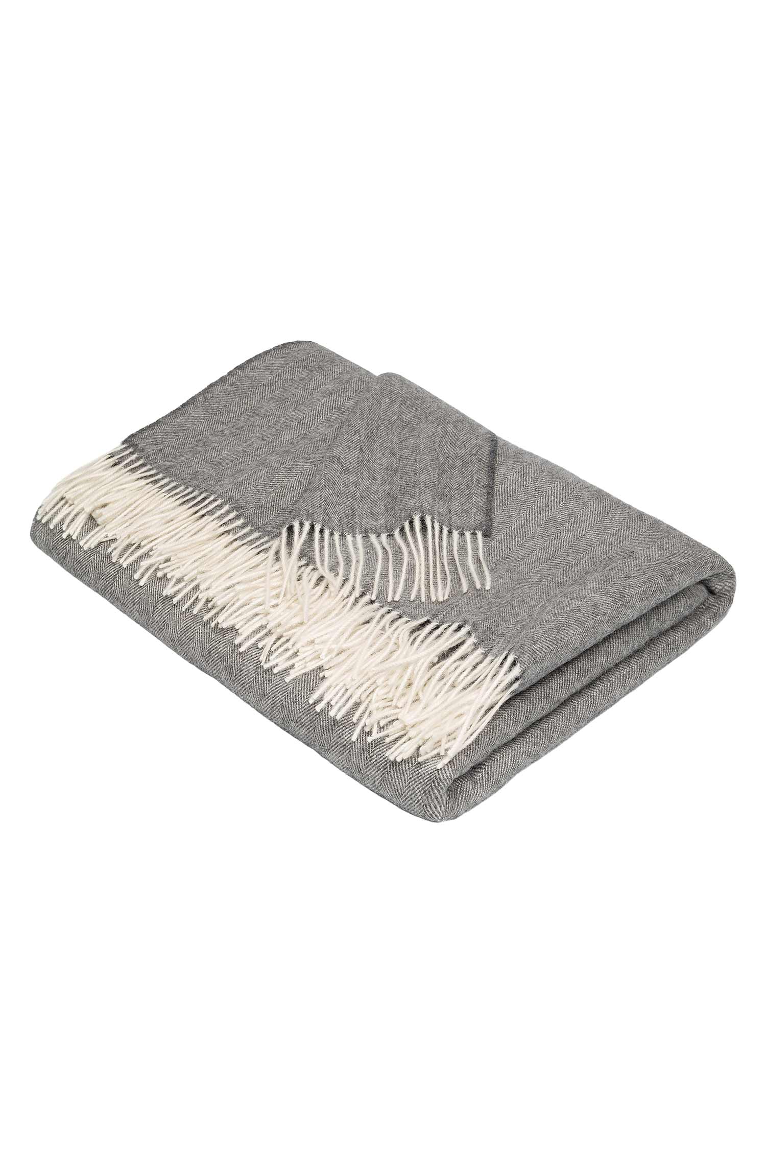Alpaka Decke FISCHGRAT-grau/weiss