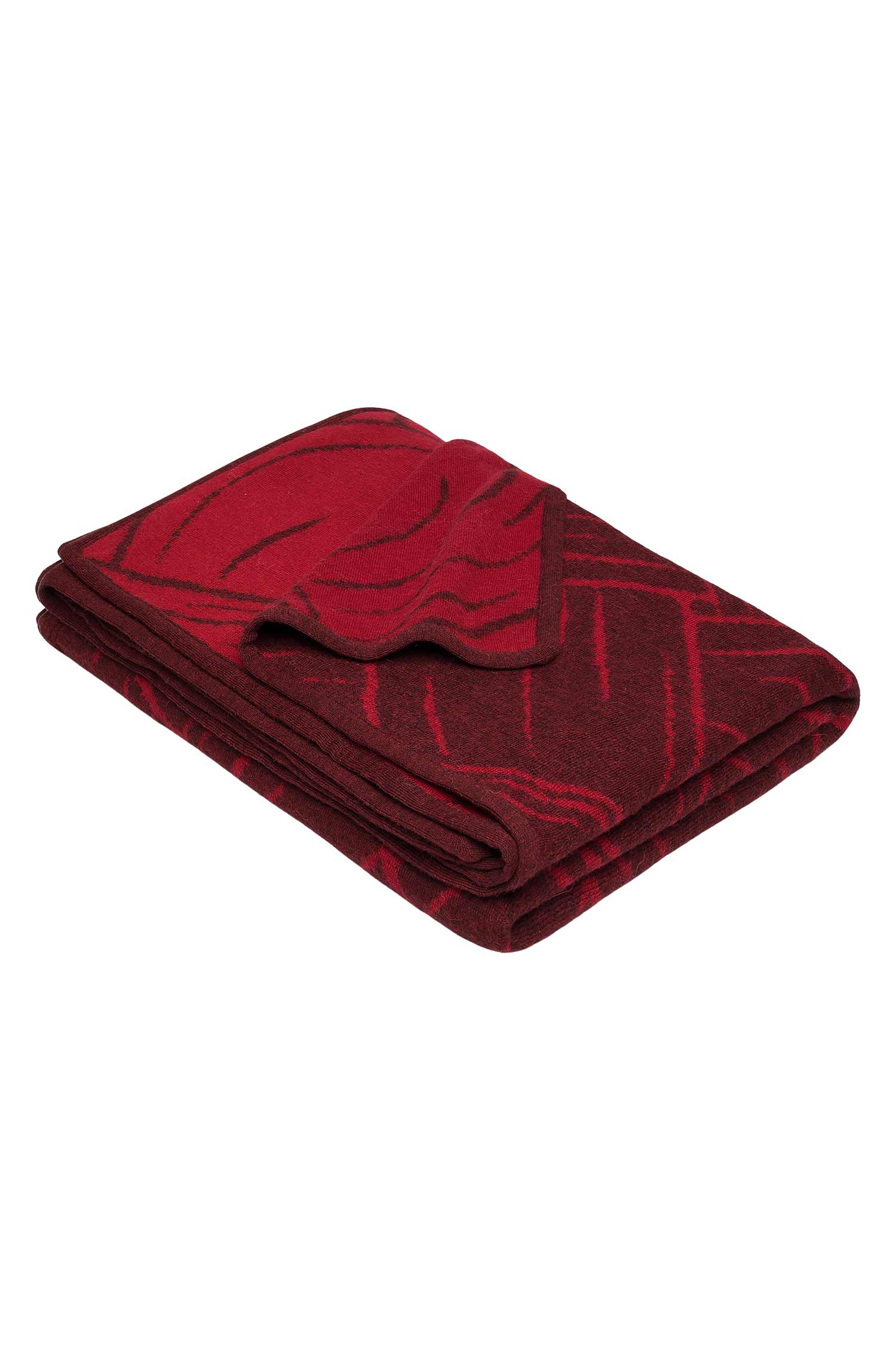 Alpaka Decke JACQUARD-rot/bordeaux