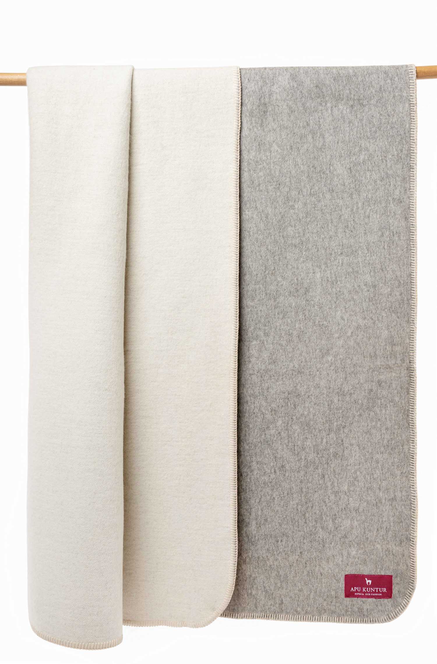 Alpaka Decke CALMA-grau/ecru