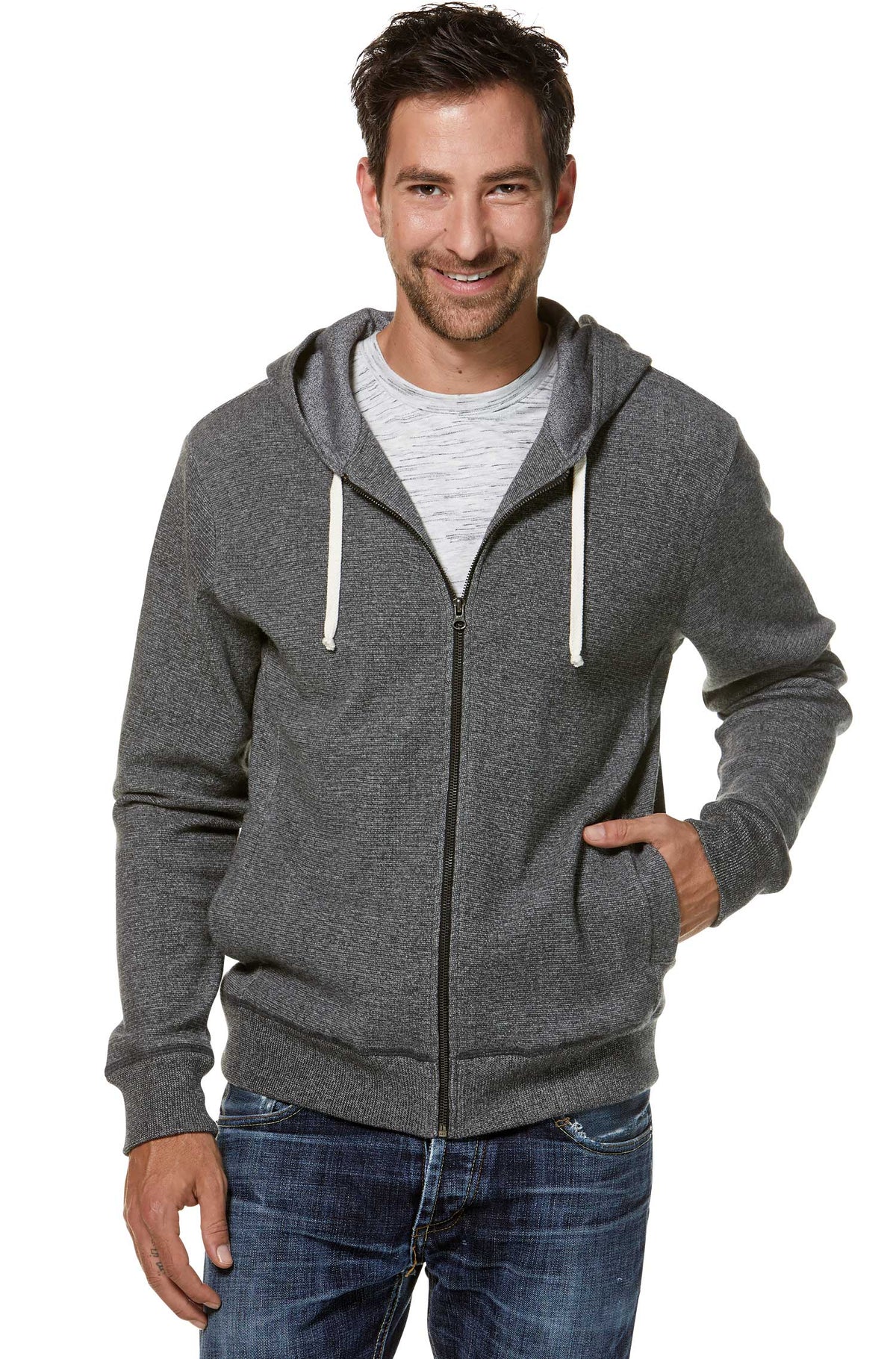 Alpaka Kapuzenjacke SWEATER HOODY-anthrazit