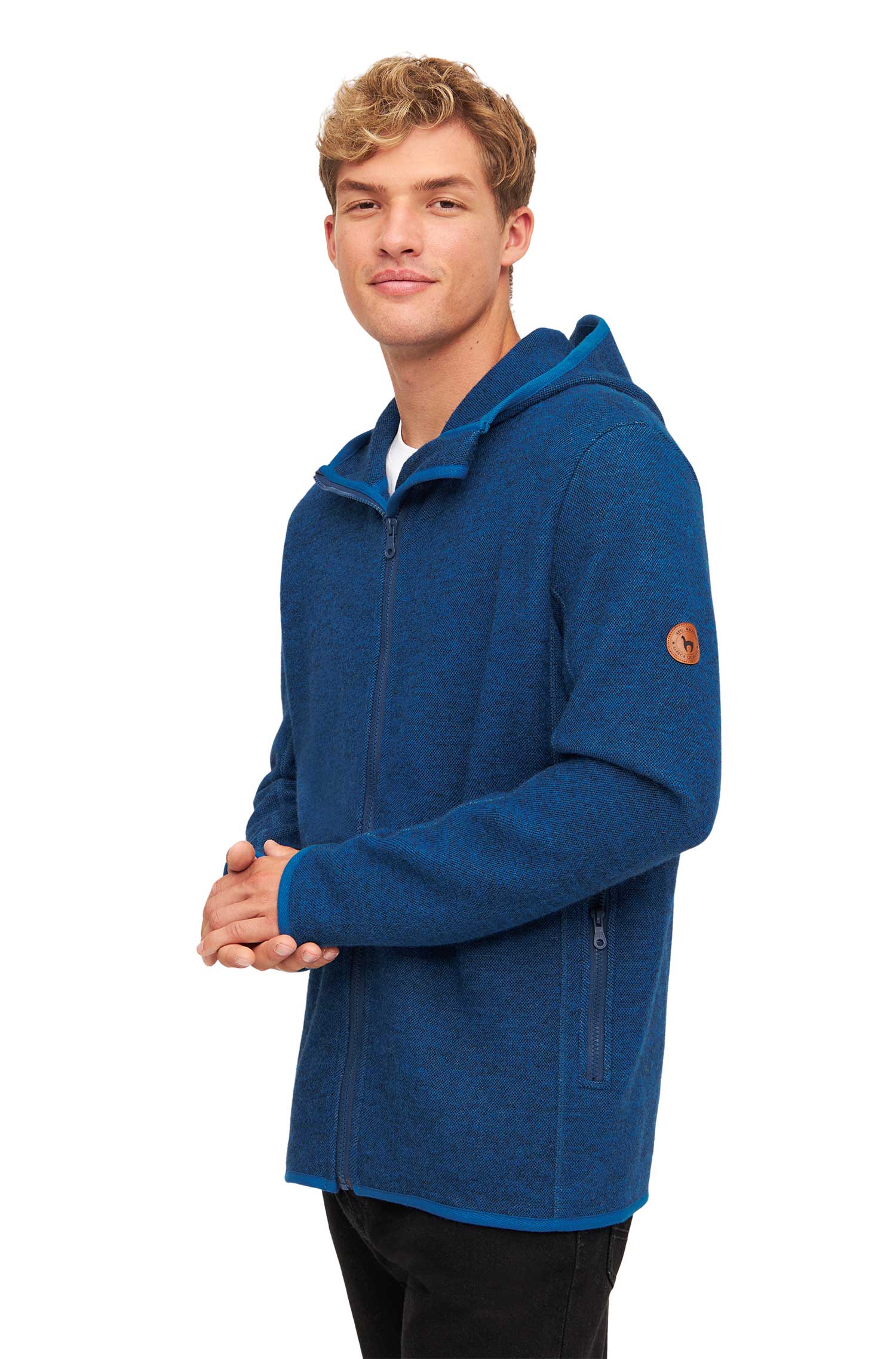 Alpaka Kapuzenjacke ALPACA SPORT aus Alpaka-Woll-Mix-blau