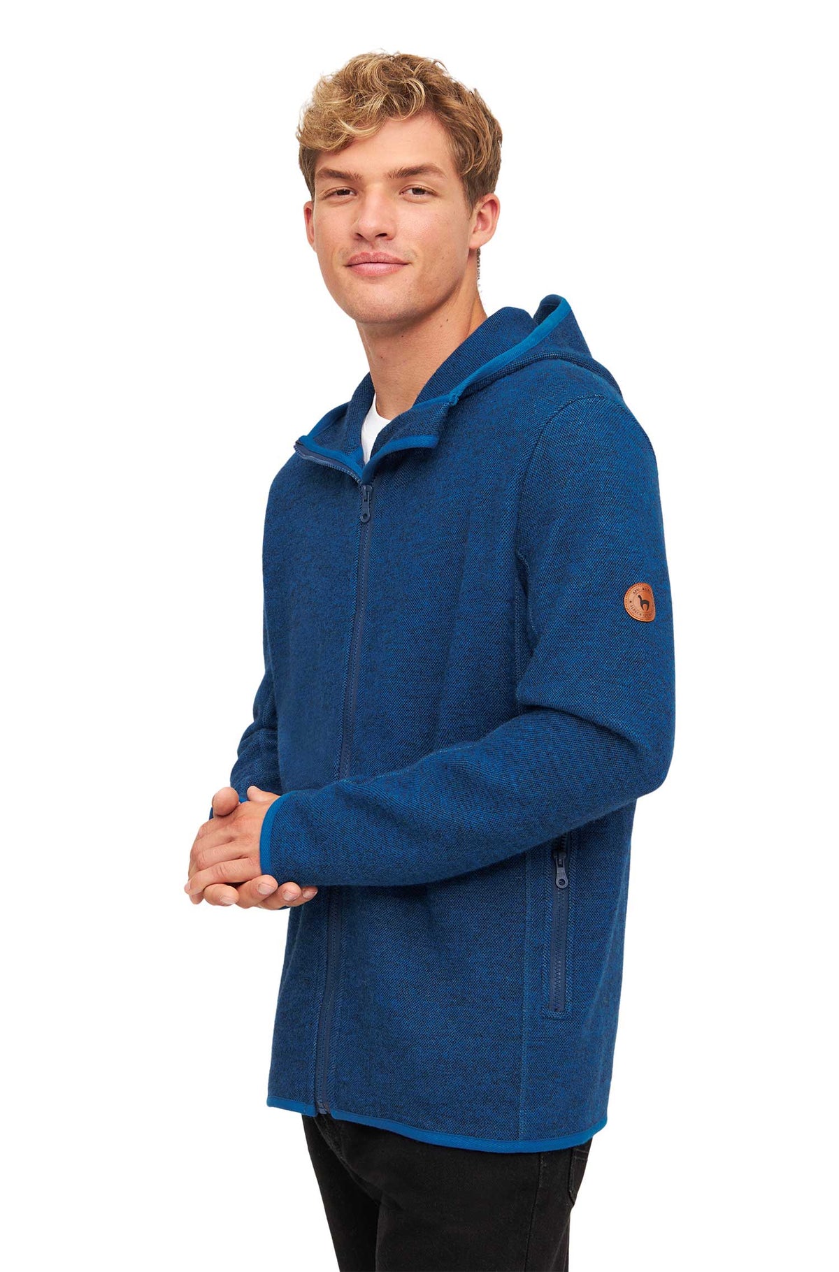 Alpaka Kapuzenjacke ALPACA SPORT-blau