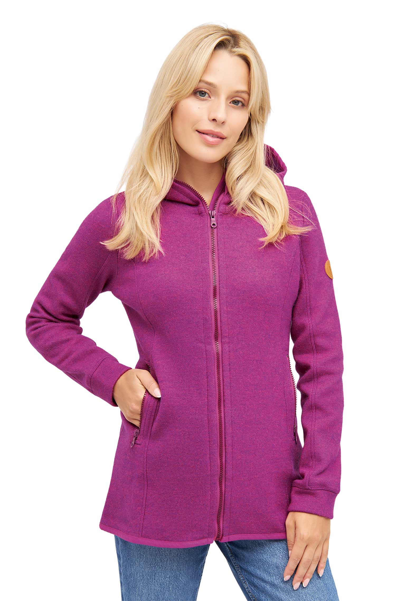 Alpaka Kapuzenjacke ALPACA SPORT aus Alpaka-Woll-Mix-fuchsia
