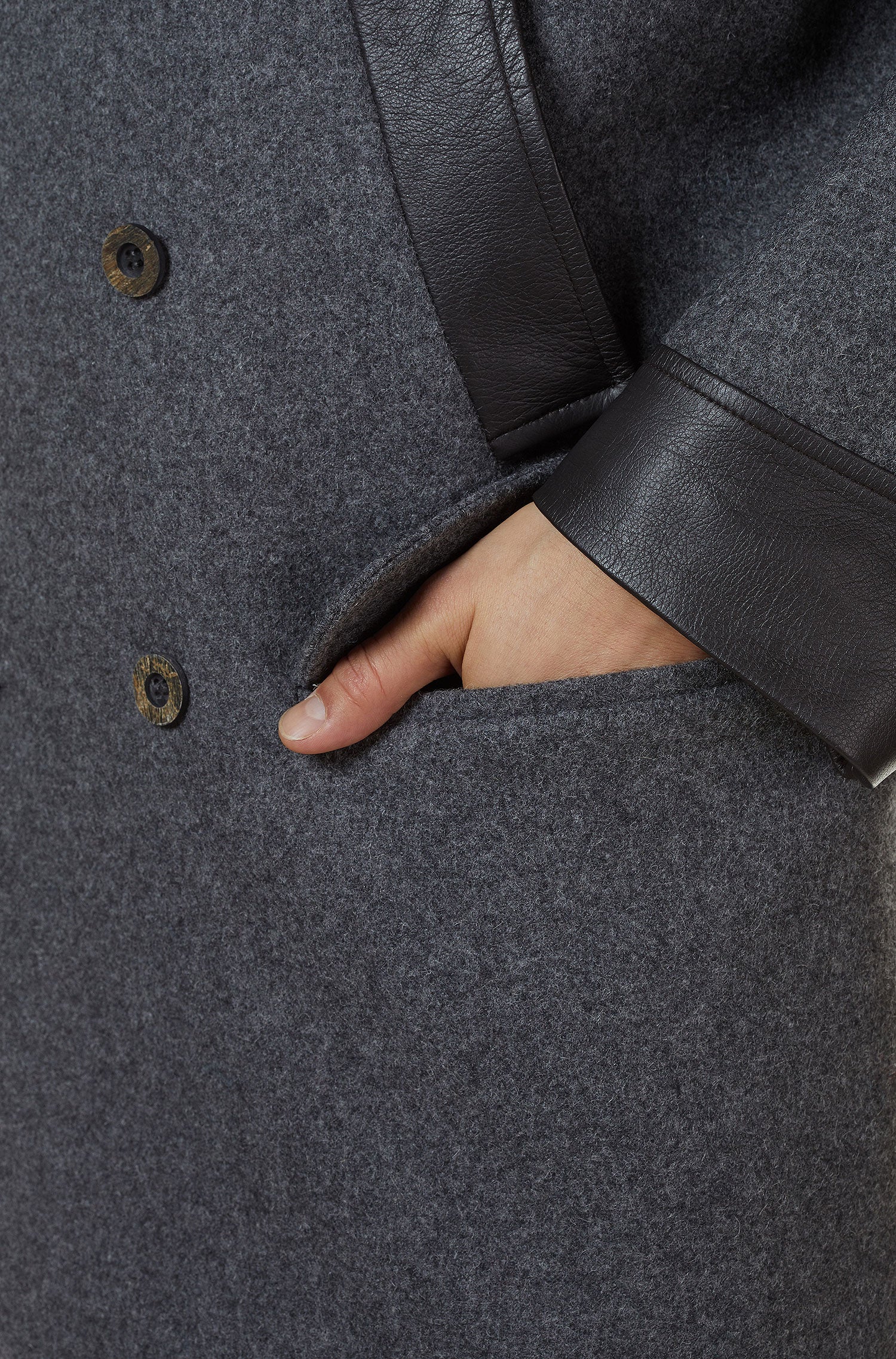 Alpaka Mantel COLANI aus Alpaka und Woll-Mix-grau