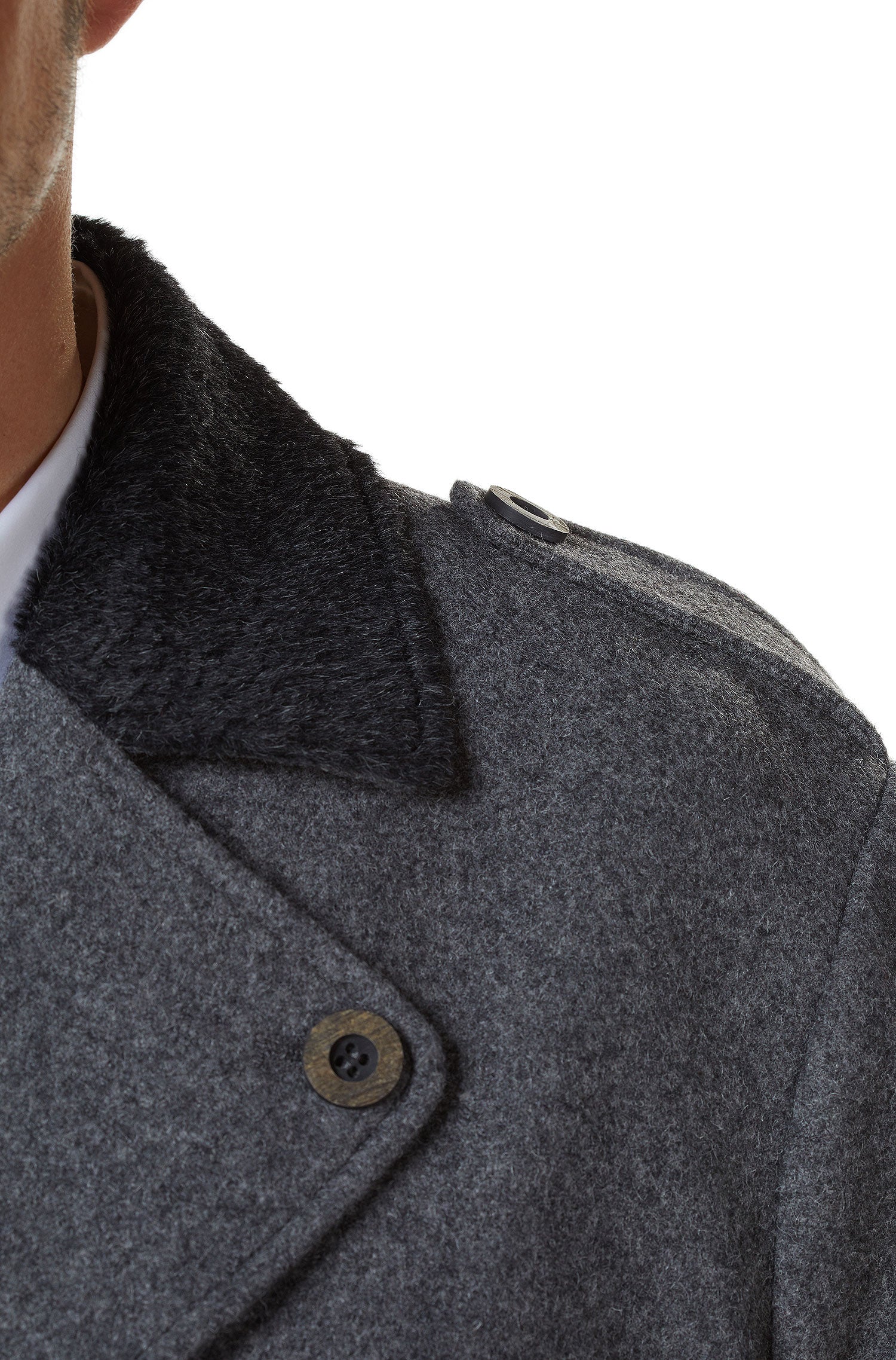 Alpaka Mantel COLANI aus Alpaka und Woll-Mix-grau