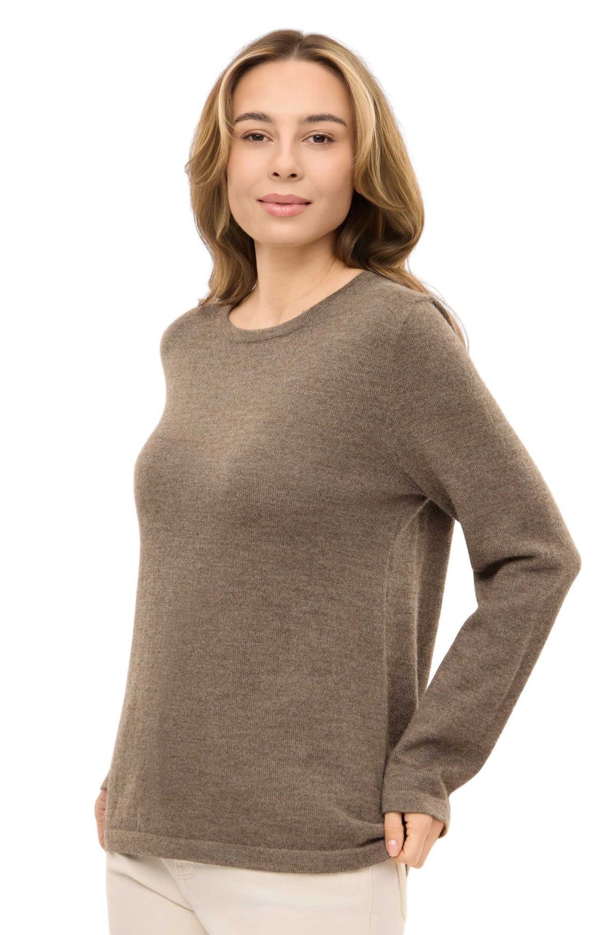 Alpaka Damen Pullover AMALIA-kakao