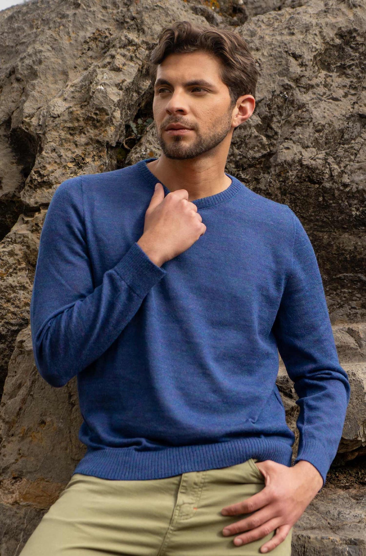Alpaka Herren Pullover ARTURO-mitternachtsblau