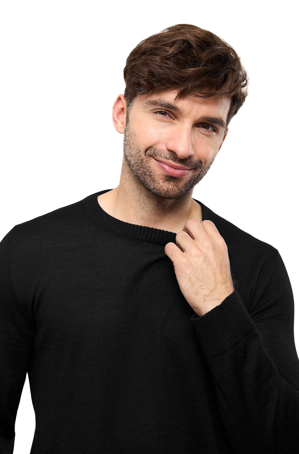 Alpaka Herren Pullover ARTURO-schwarz