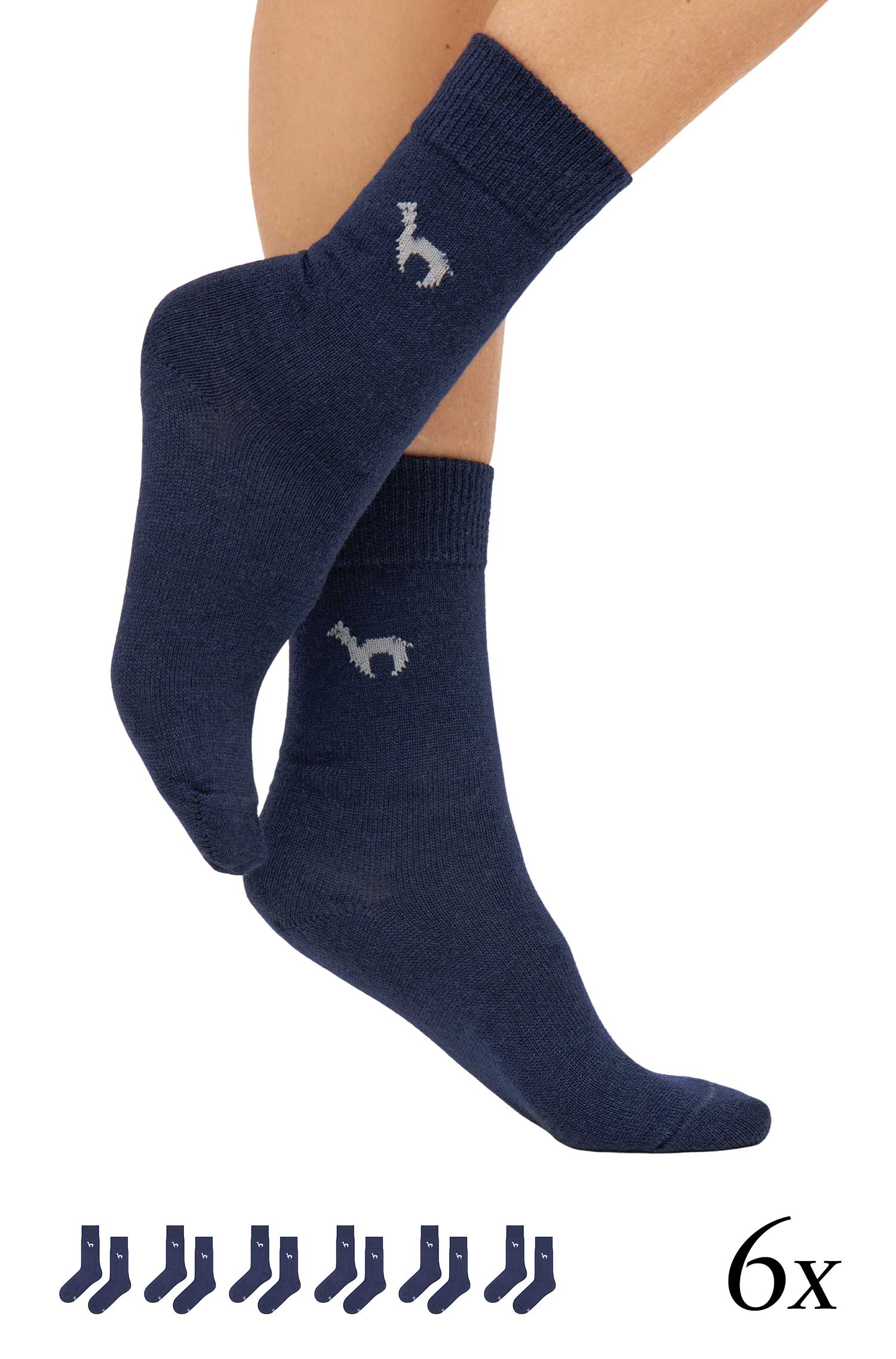 Alpaka Socken BUSINESS | 6er-Pack-blau