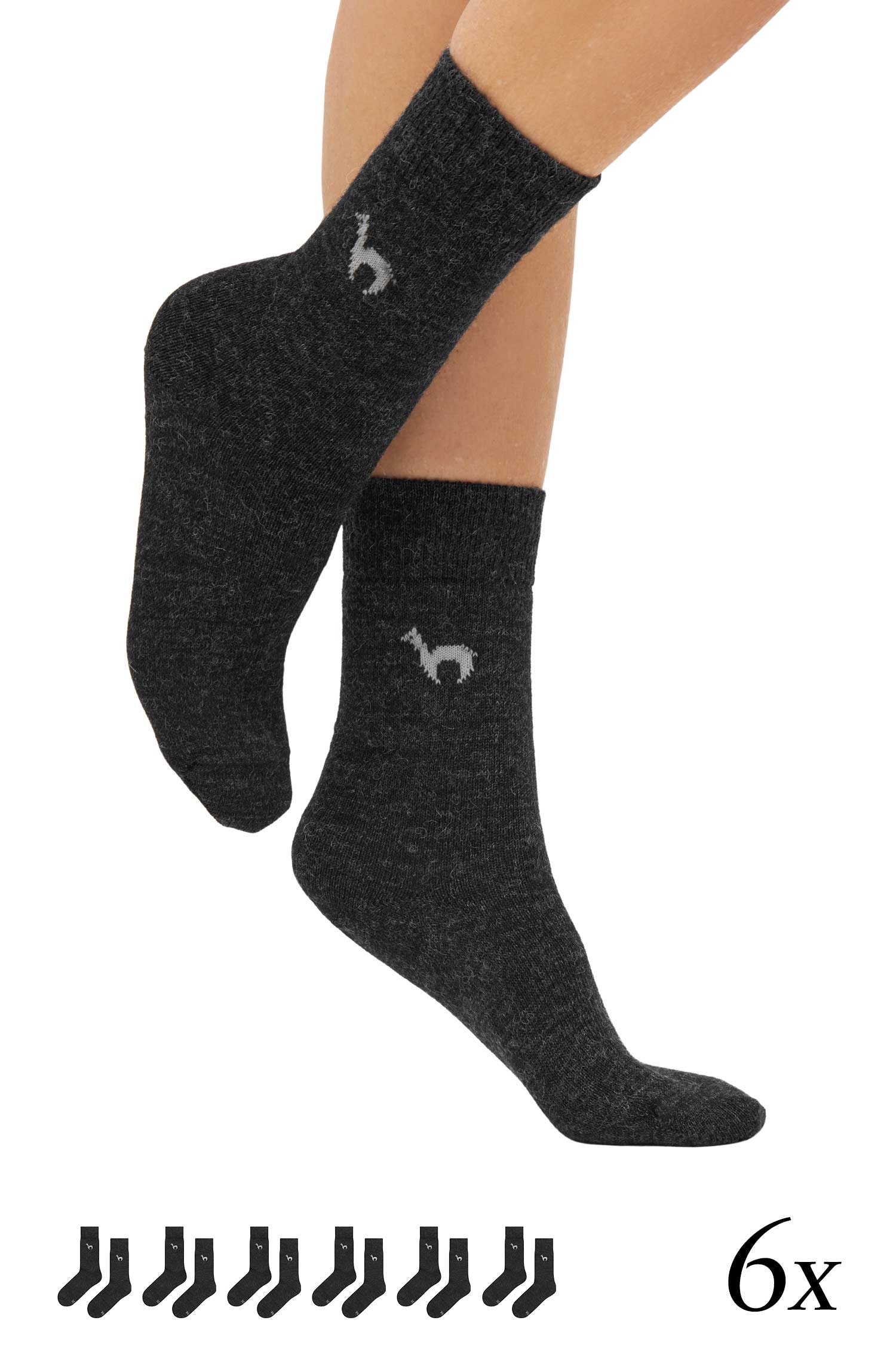 Alpaka Socken BUSINESS | 6er-Pack-dunkelgrau