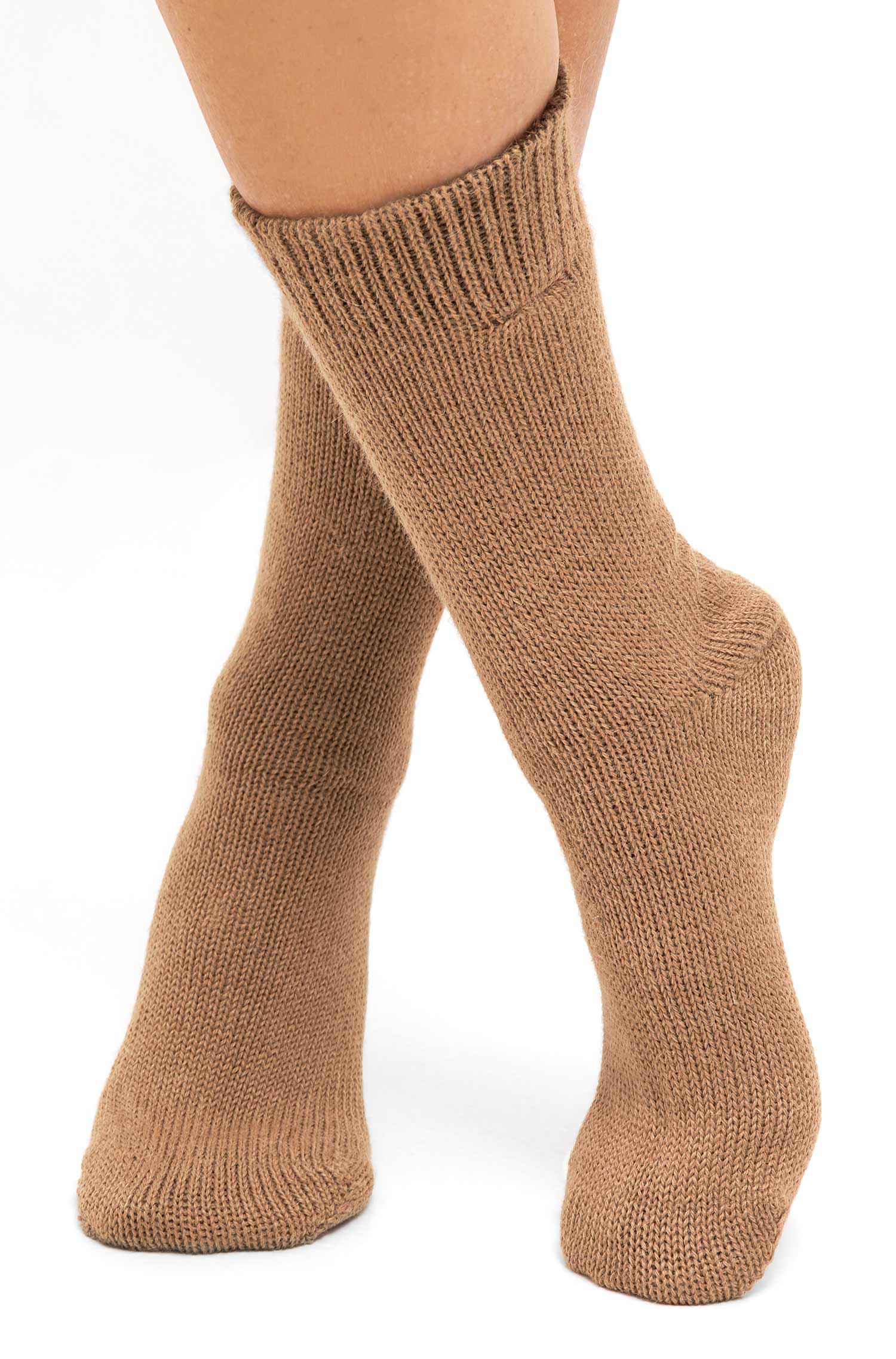 Alpaka Socken WENDE | wendbar-braun/kamel