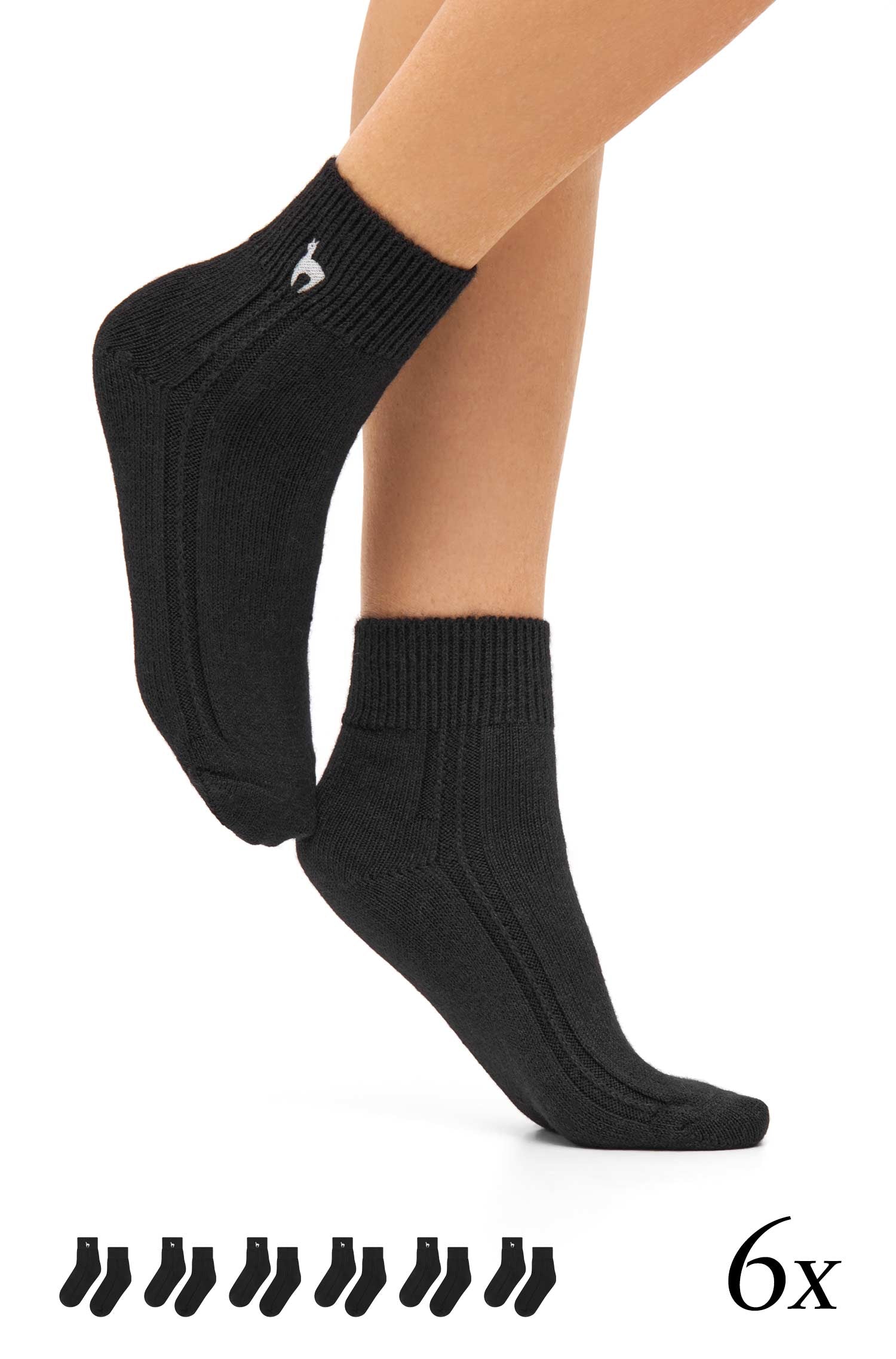 Alpaka Socken WOHLFÜHL | 6er-Pack-schwarz