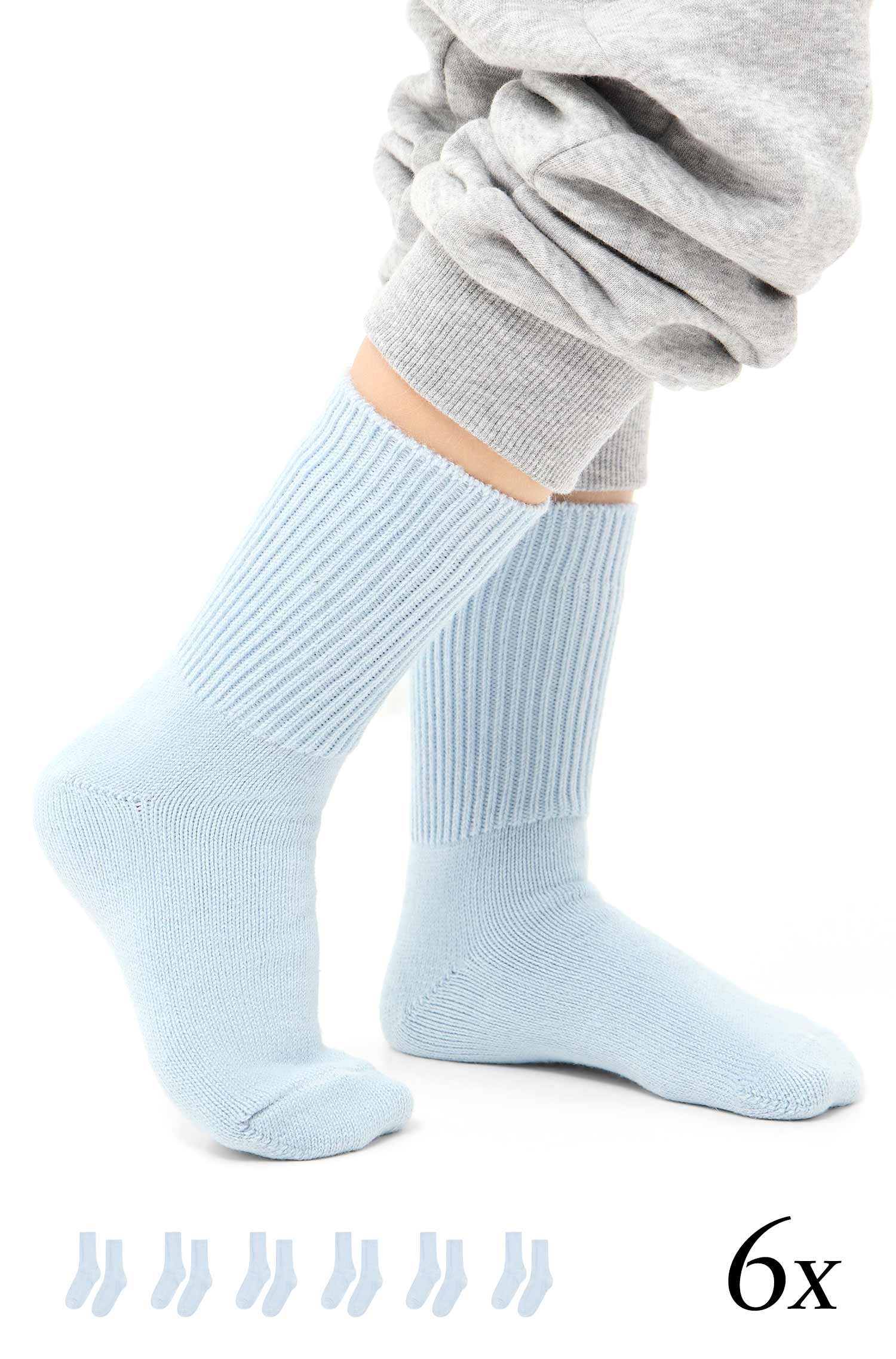 Alpaka Socken SOFT | 6er-Pack-baby blau