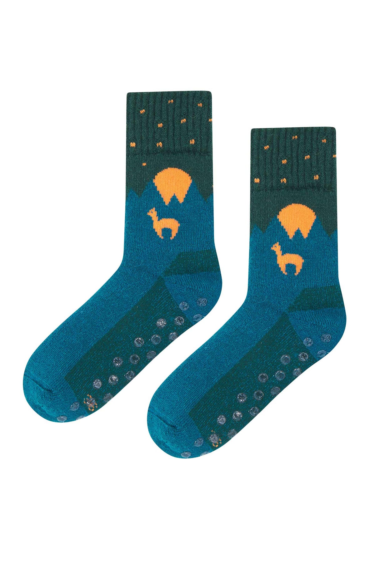 Alpaka Socken ABS-petrol