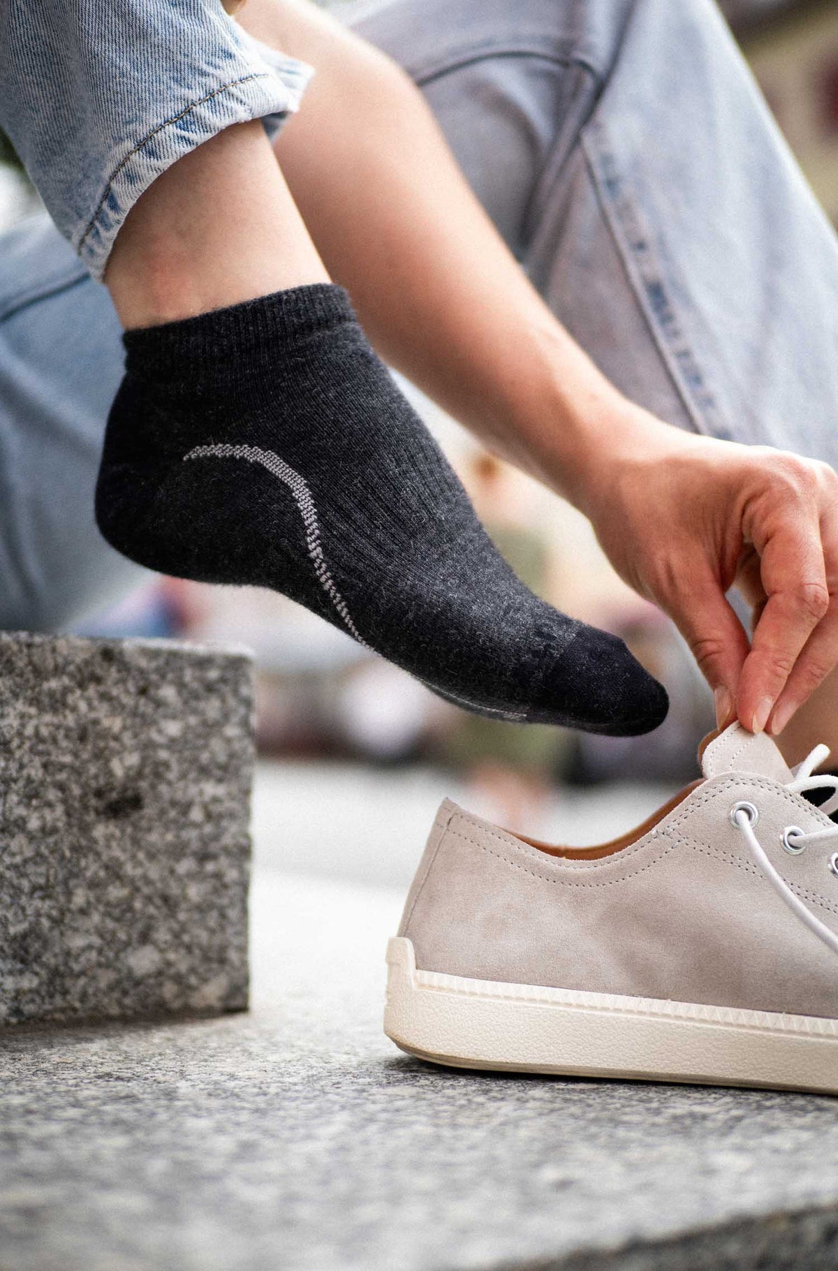 Alpaka Socken SNEAKER-anthrazit