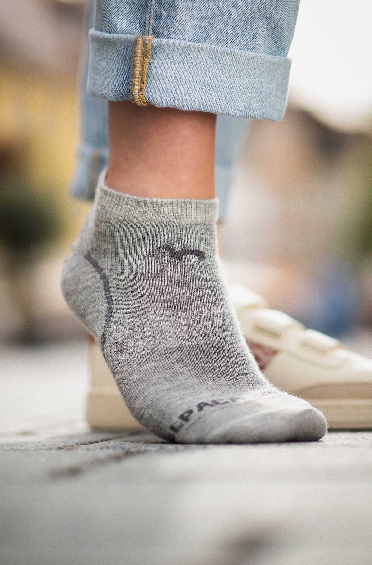 Alpaka Socken SNEAKER-silbergrau